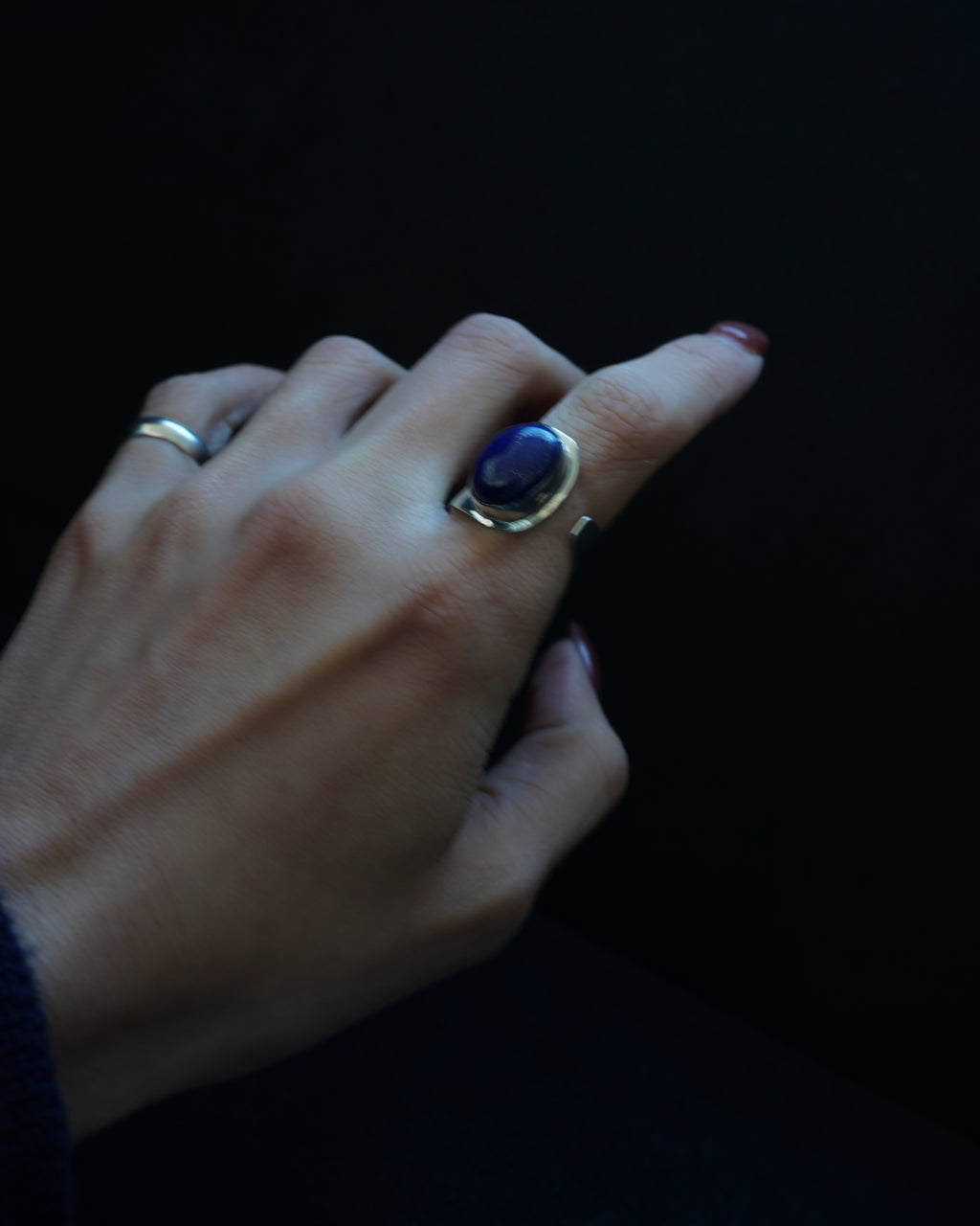 Lapis Wrap Silver Ring (SVR-26014)