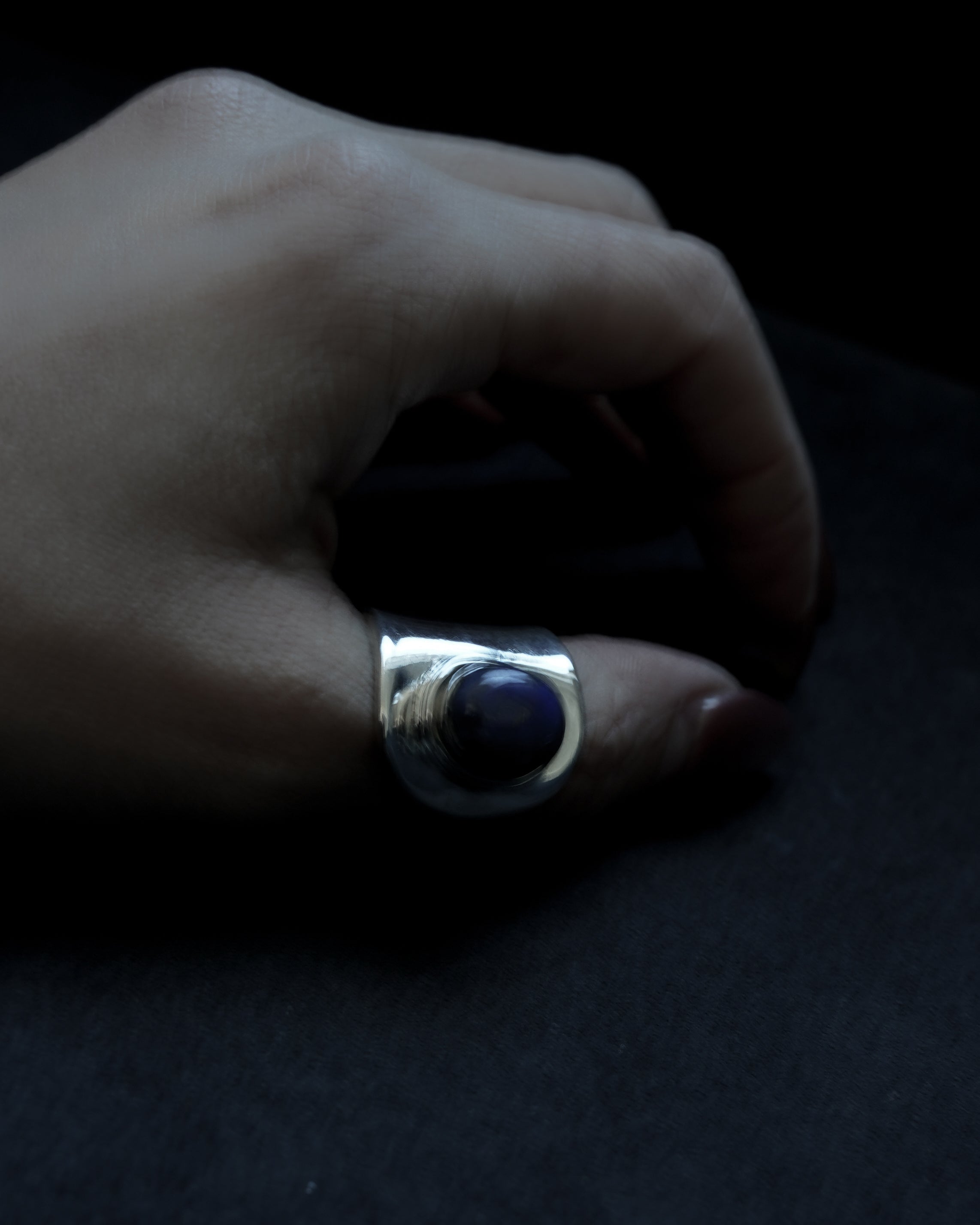 Lapis Wrap Silver Ring (SVR-26016)