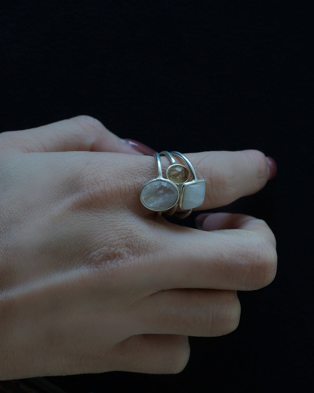 Stone Skinny Silver Ring (SVR-26011)