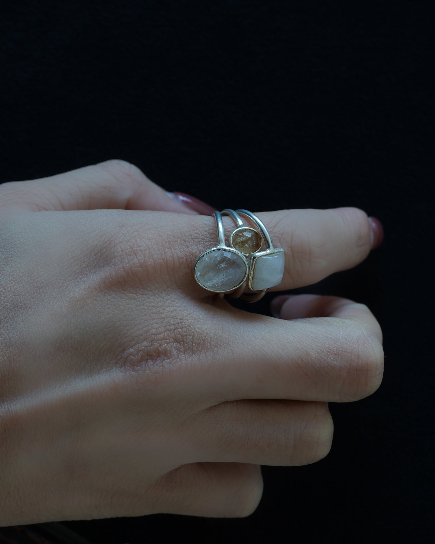 Stone Skinny Silver Ring (SVR-26011)