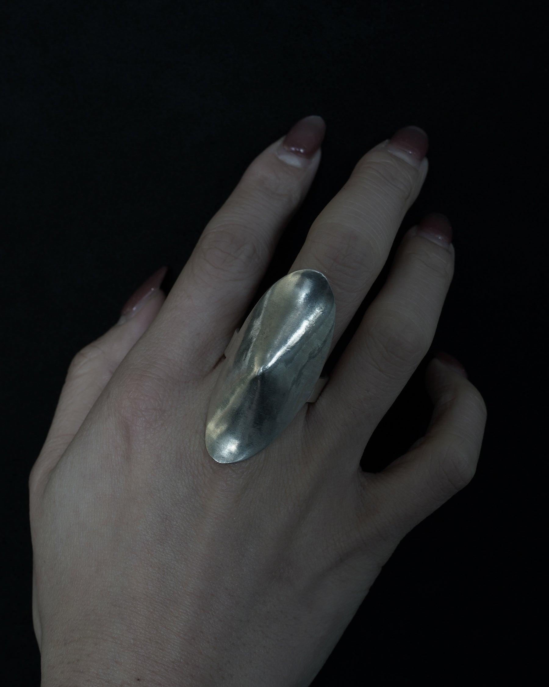 Oval Plate Silver Ring (SVR-26005)