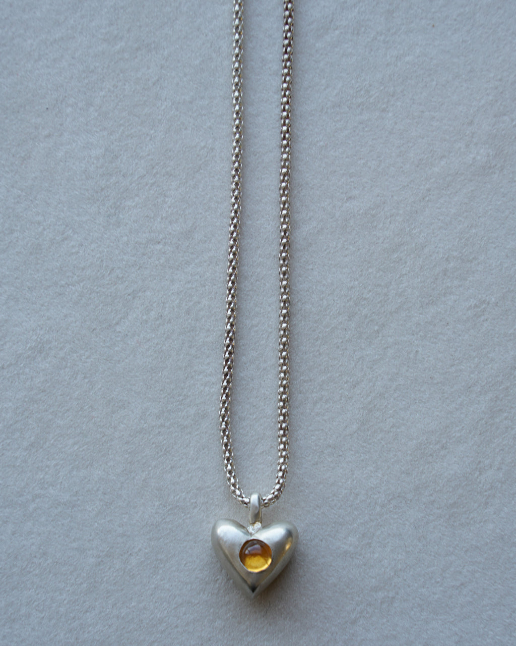 "Dunton Ellerkamp" American Folk Heart Pendant with Citrine