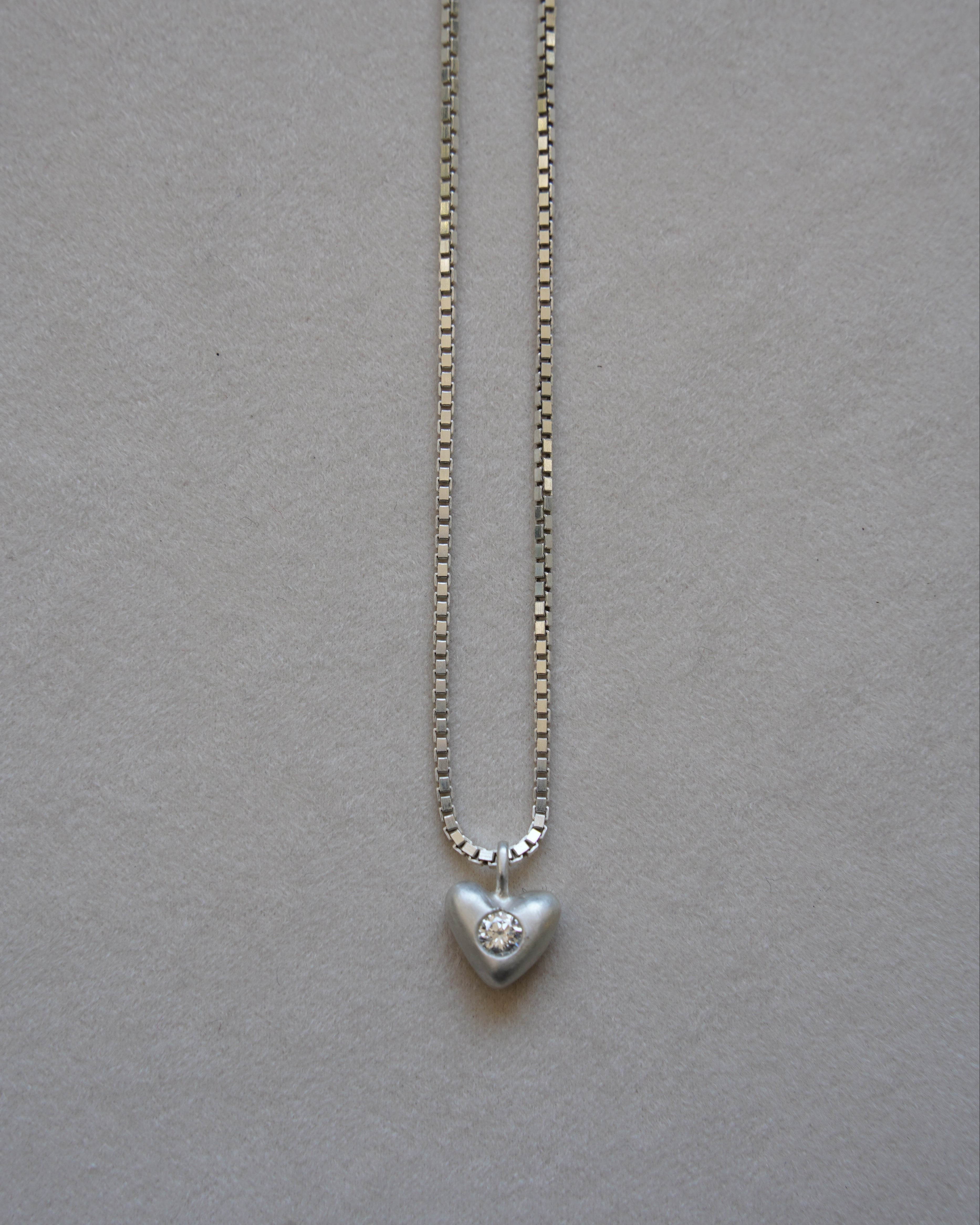 "Dunton Ellerkamp" Diamond Diminutive American Folk Heart Pendant w/Chain