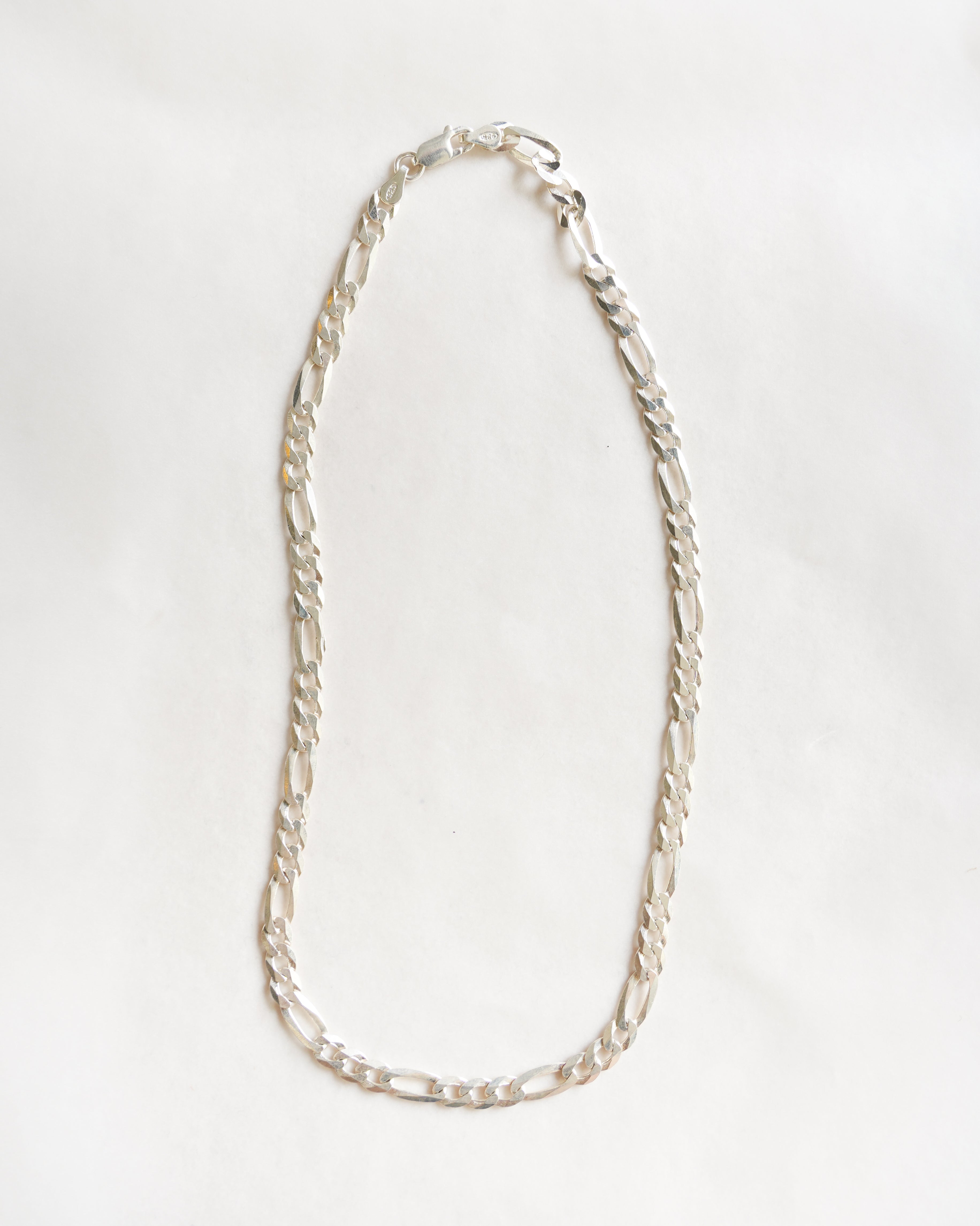Figaro Chain Silver Necklace (SVNL-26005)