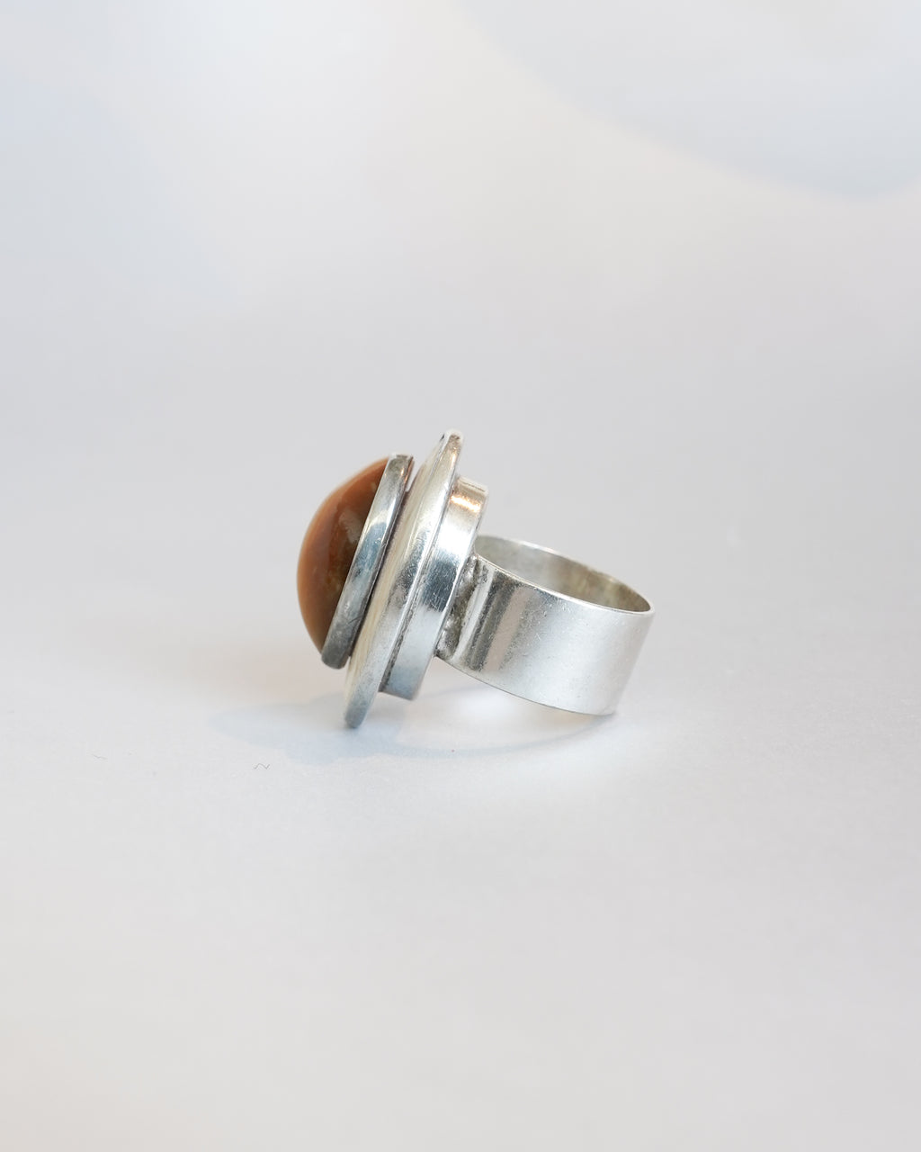Oval Stone Silver Ring (SVR-26021)
