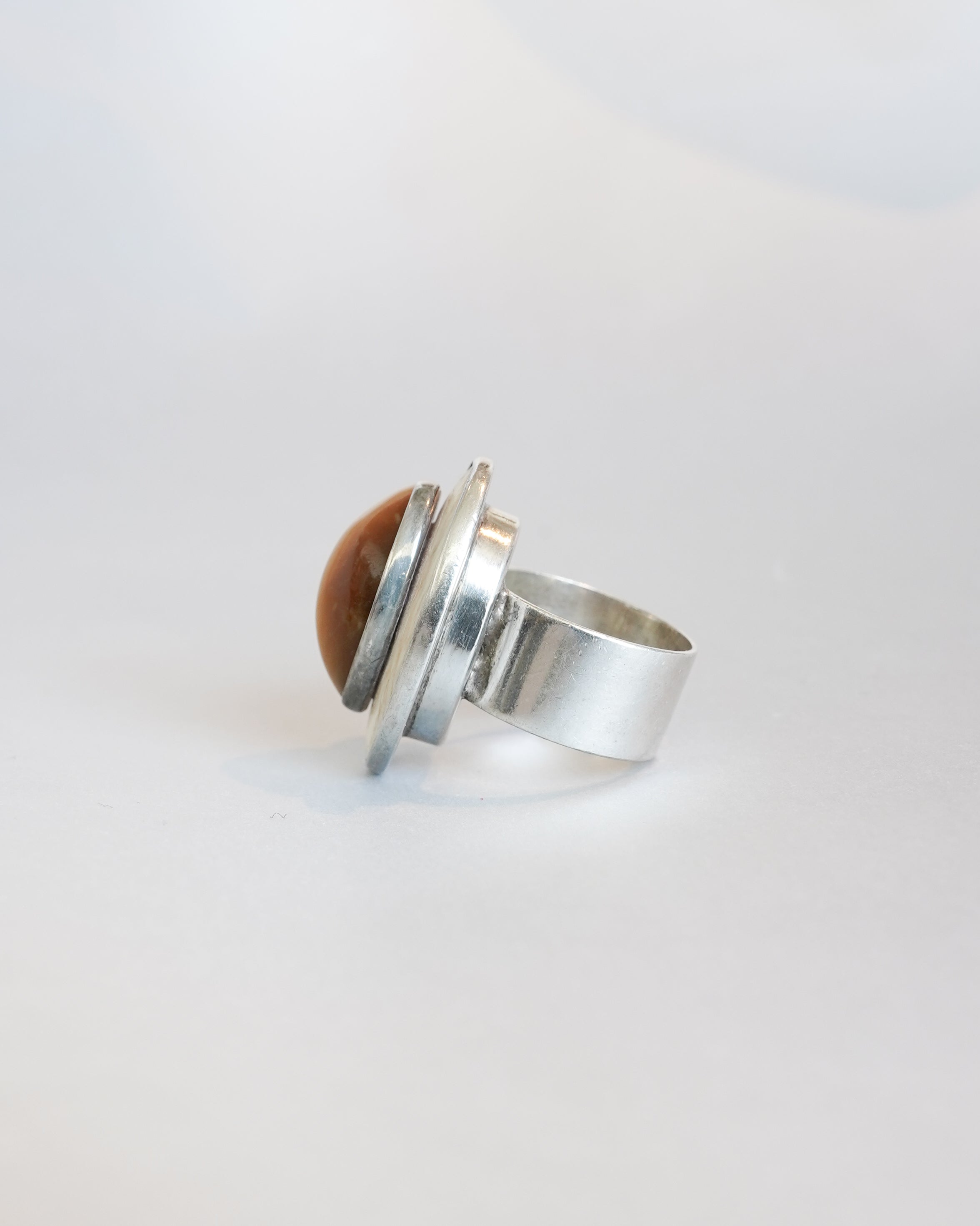 Oval Stone Silver Ring (SVR-26021)