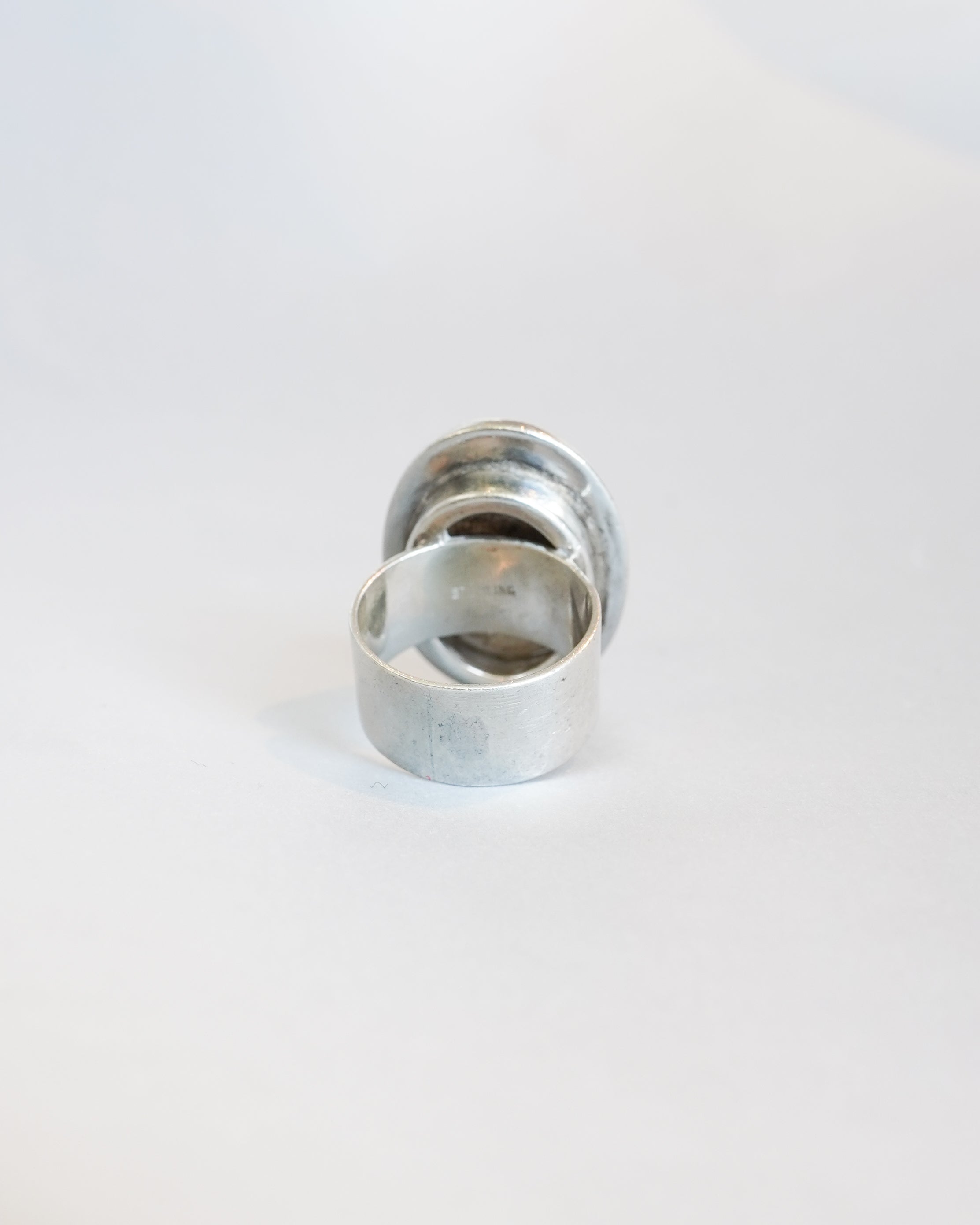 Oval Stone Silver Ring (SVR-26021)