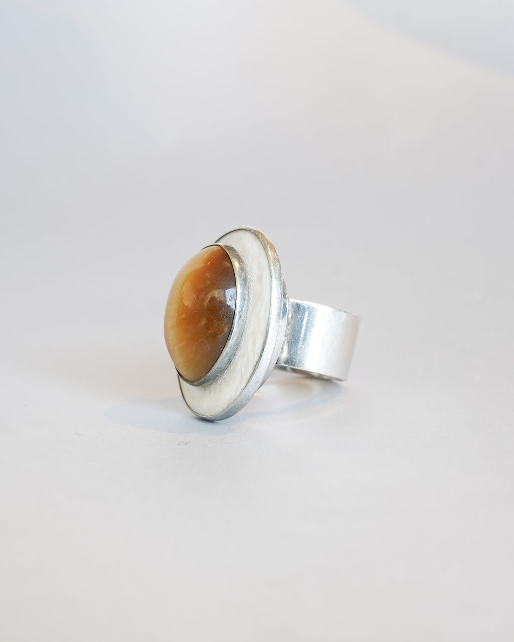 Oval Stone Silver Ring (SVR-26021)