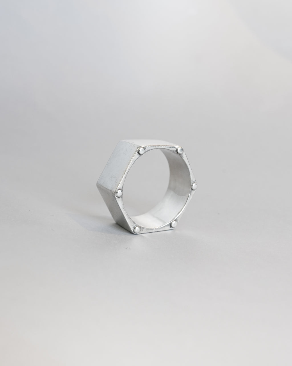 Silver Stud Square Ring (SVR-26023)
