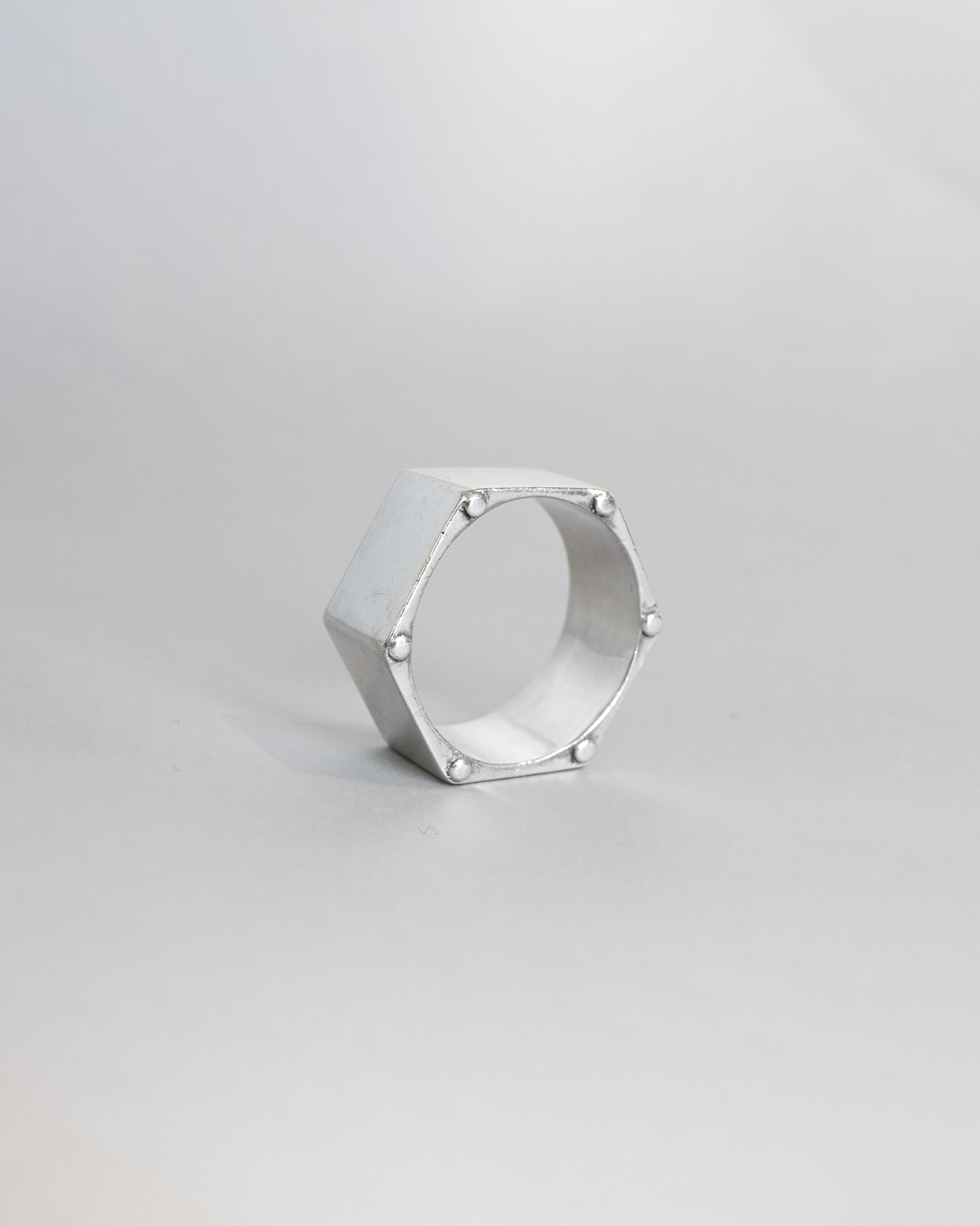 Silver Stud Square Ring (SVR-26023)