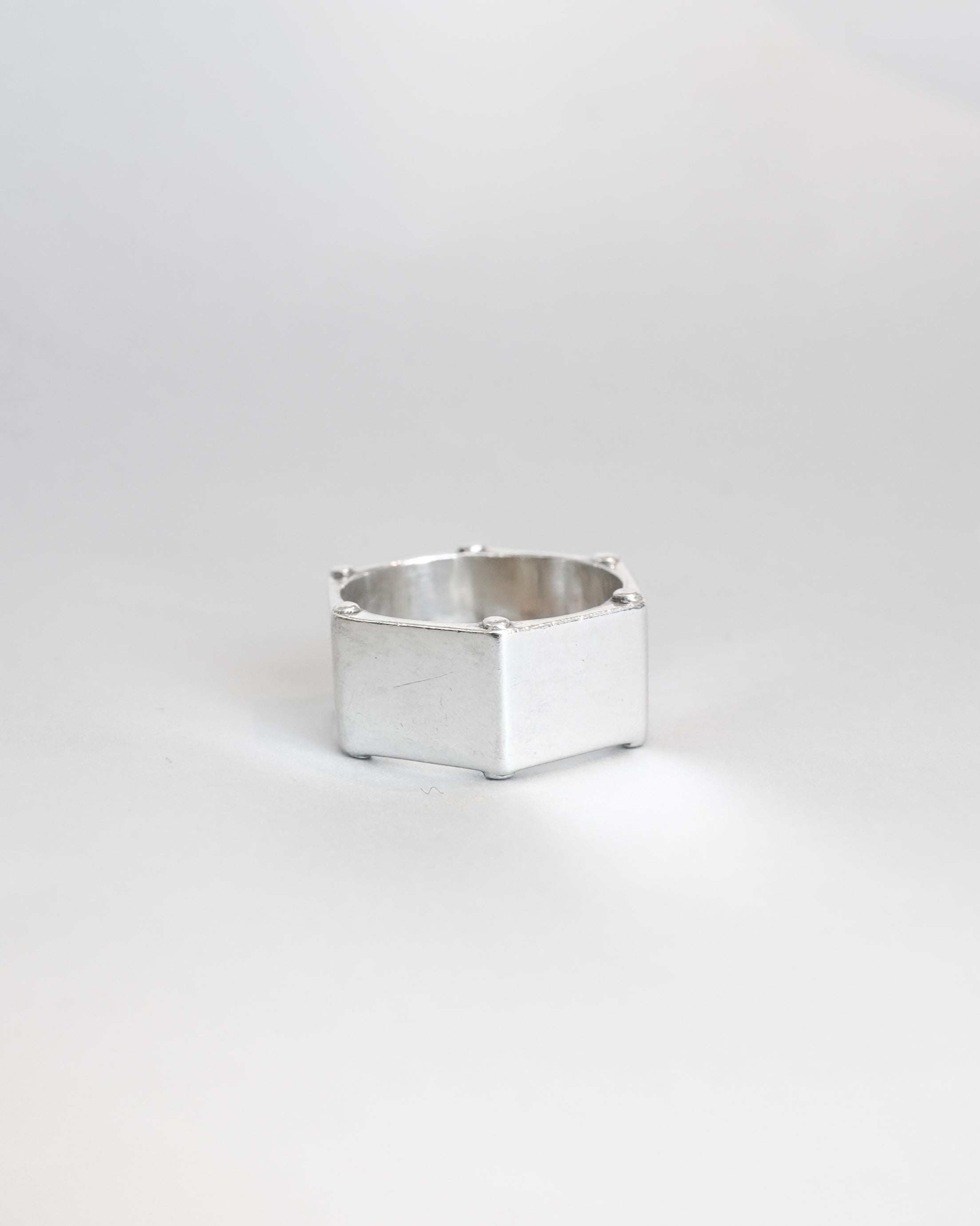 Silver Stud Square Ring (SVR-26023)