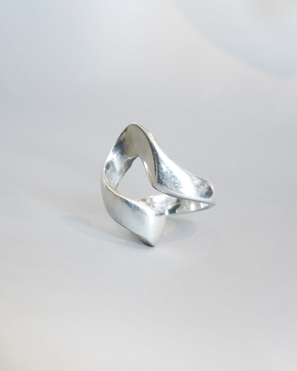 Wave Cross Silver Ring (SVR-26029)