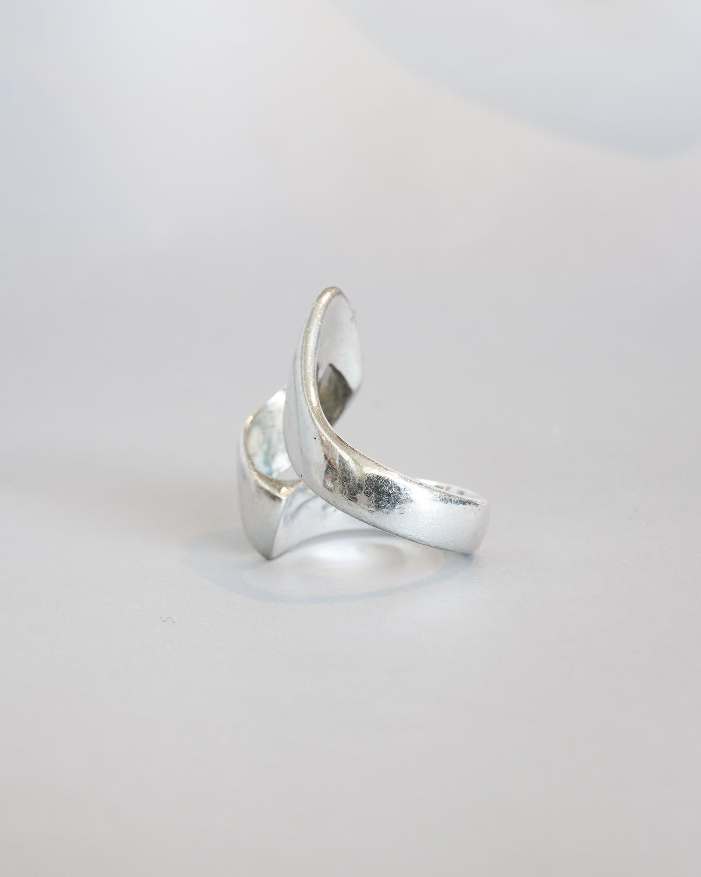 Wave Cross Silver Ring (SVR-26029)