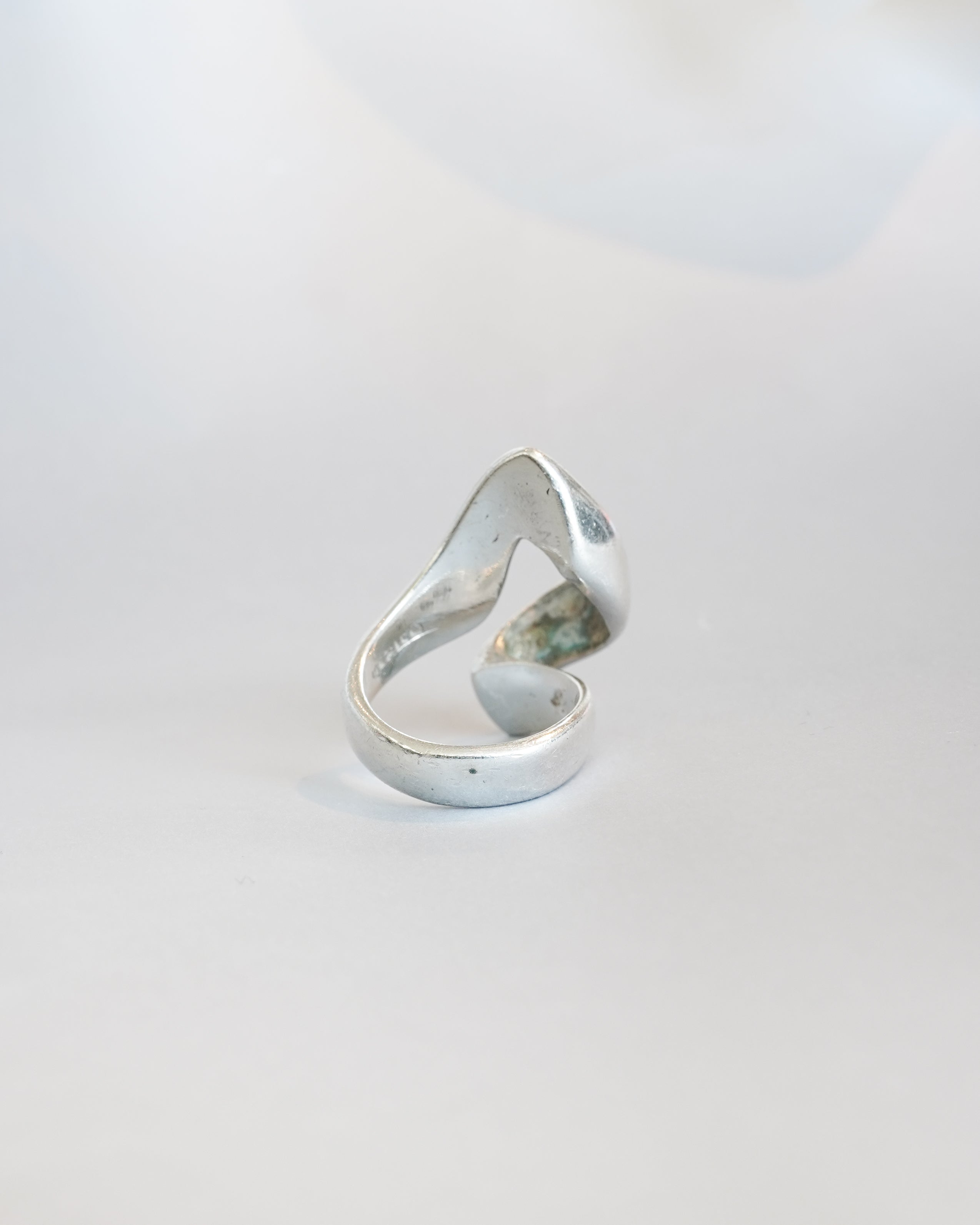 Wave Cross Silver Ring (SVR-26029)