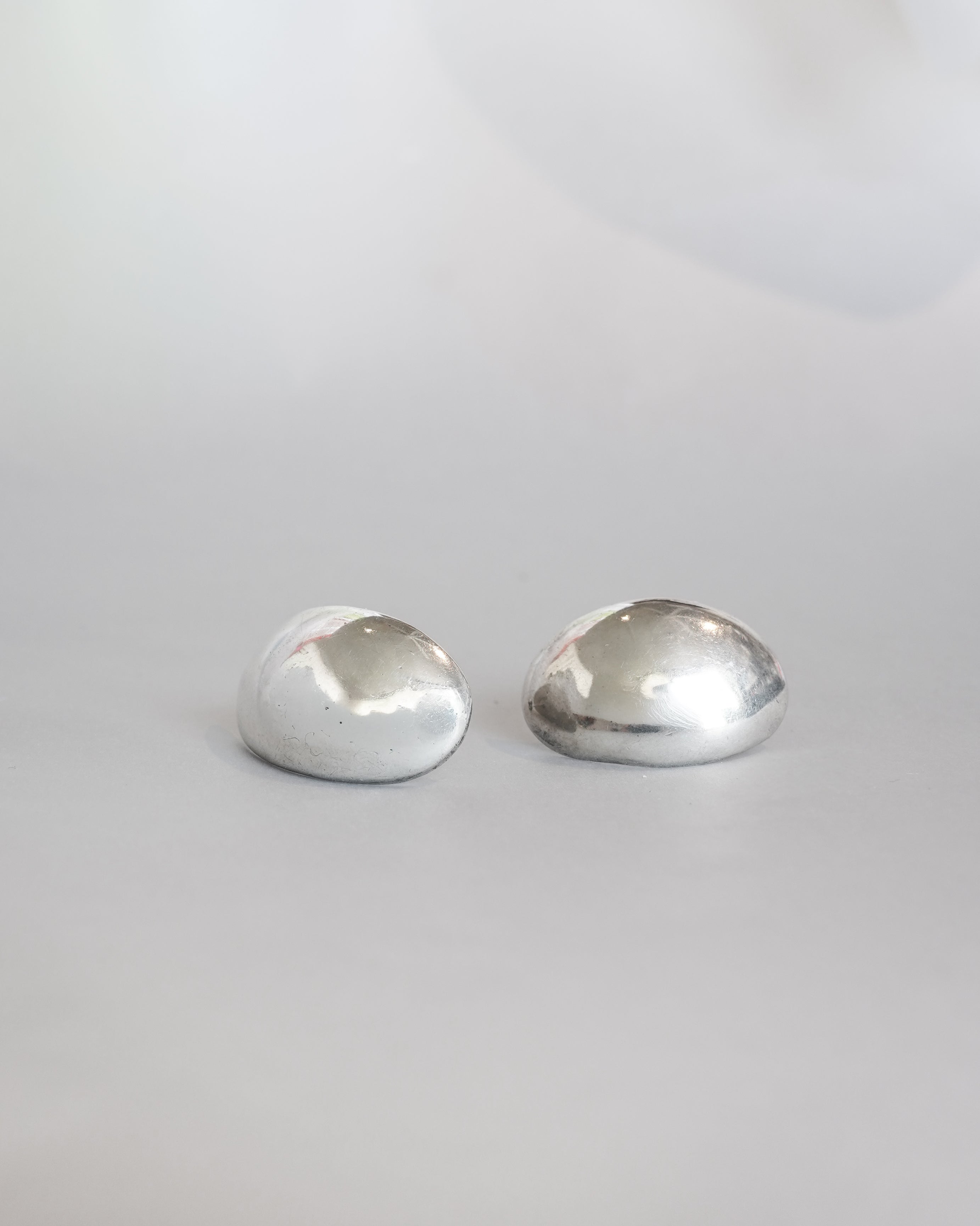Minimal Dome Stud Silver Earrings  (SVE-26007)