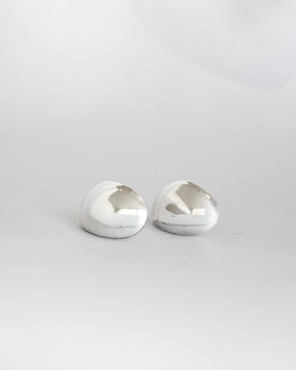 Minimal Dome Stud Silver Earrings  (SVE-26007)