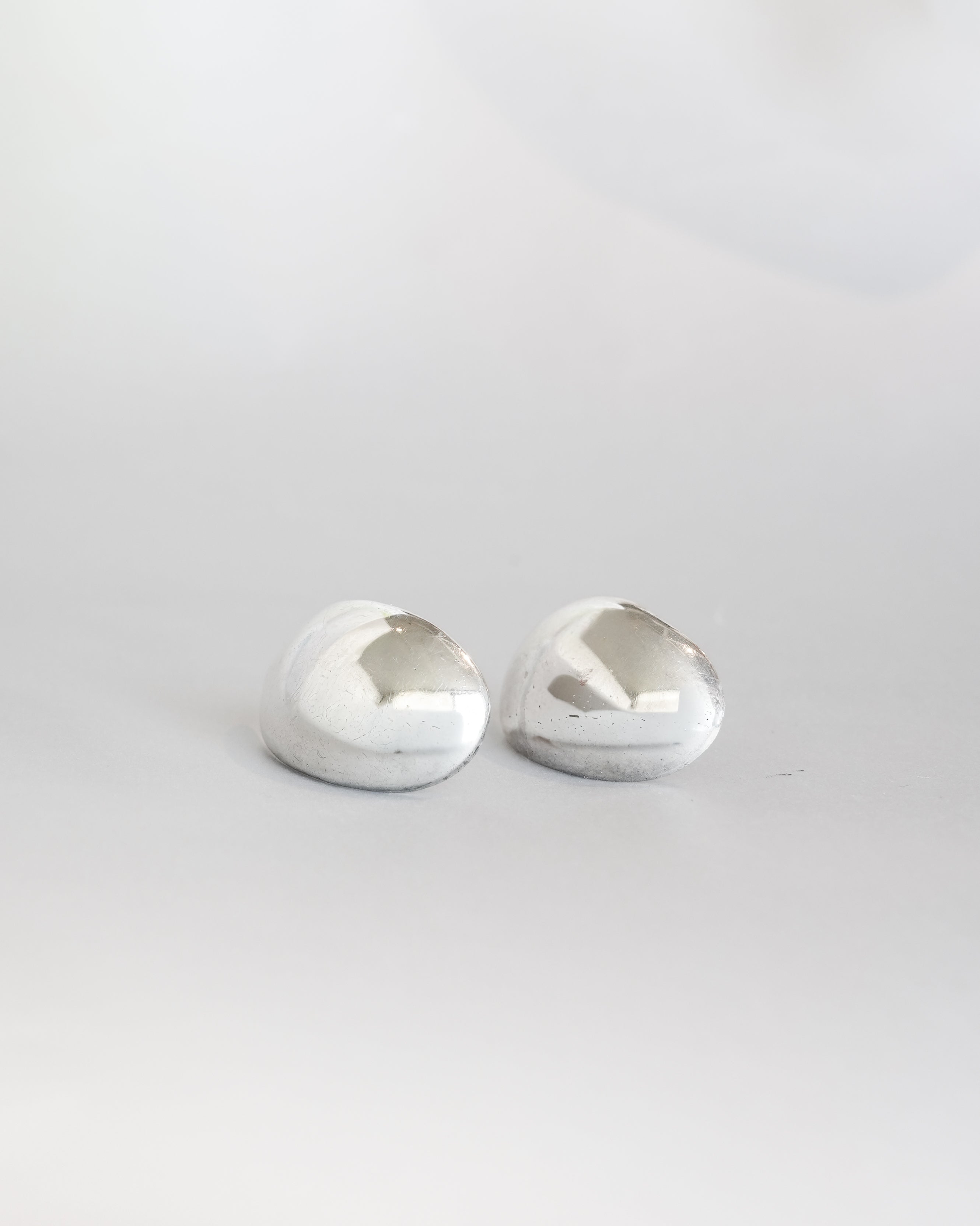 Minimal Dome Stud Silver Earrings  (SVE-26007)