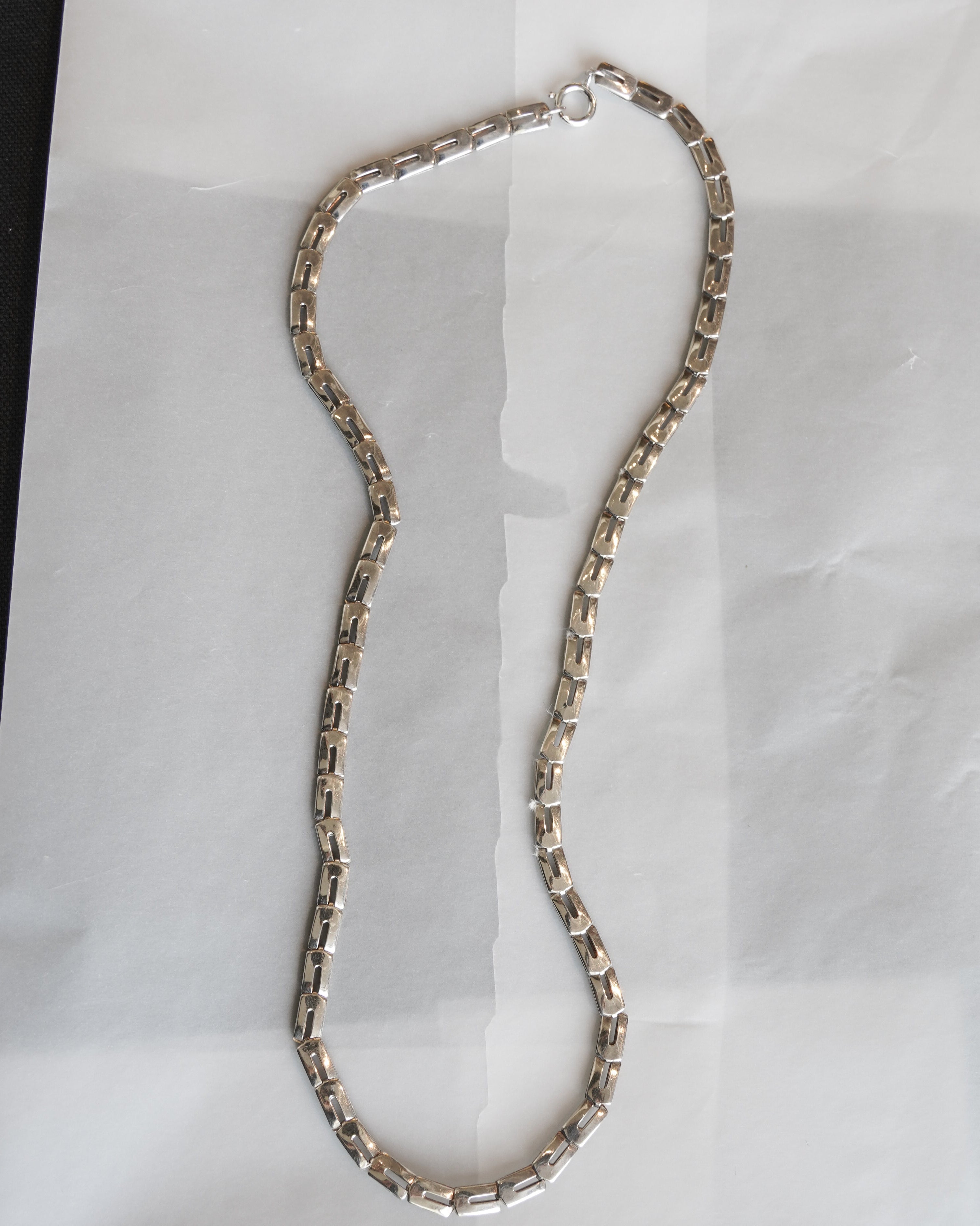 BAR LINK NECKLACE-SILVER925-リンクネックレス Vintage] Silver Bar Link Chain Necklace | シルバー925 | ビンテージ