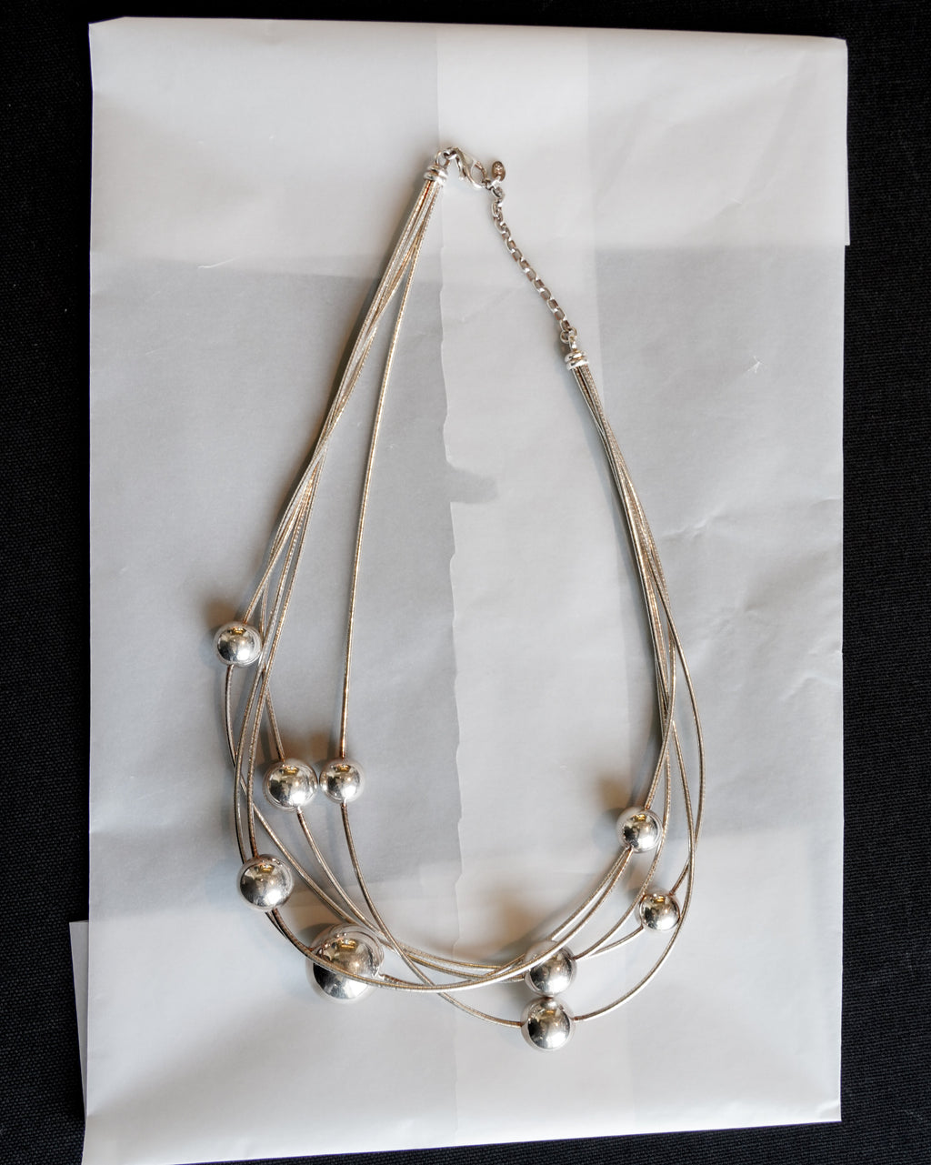 Silver Multi Wire Ball Necklace (SVNL-26014)