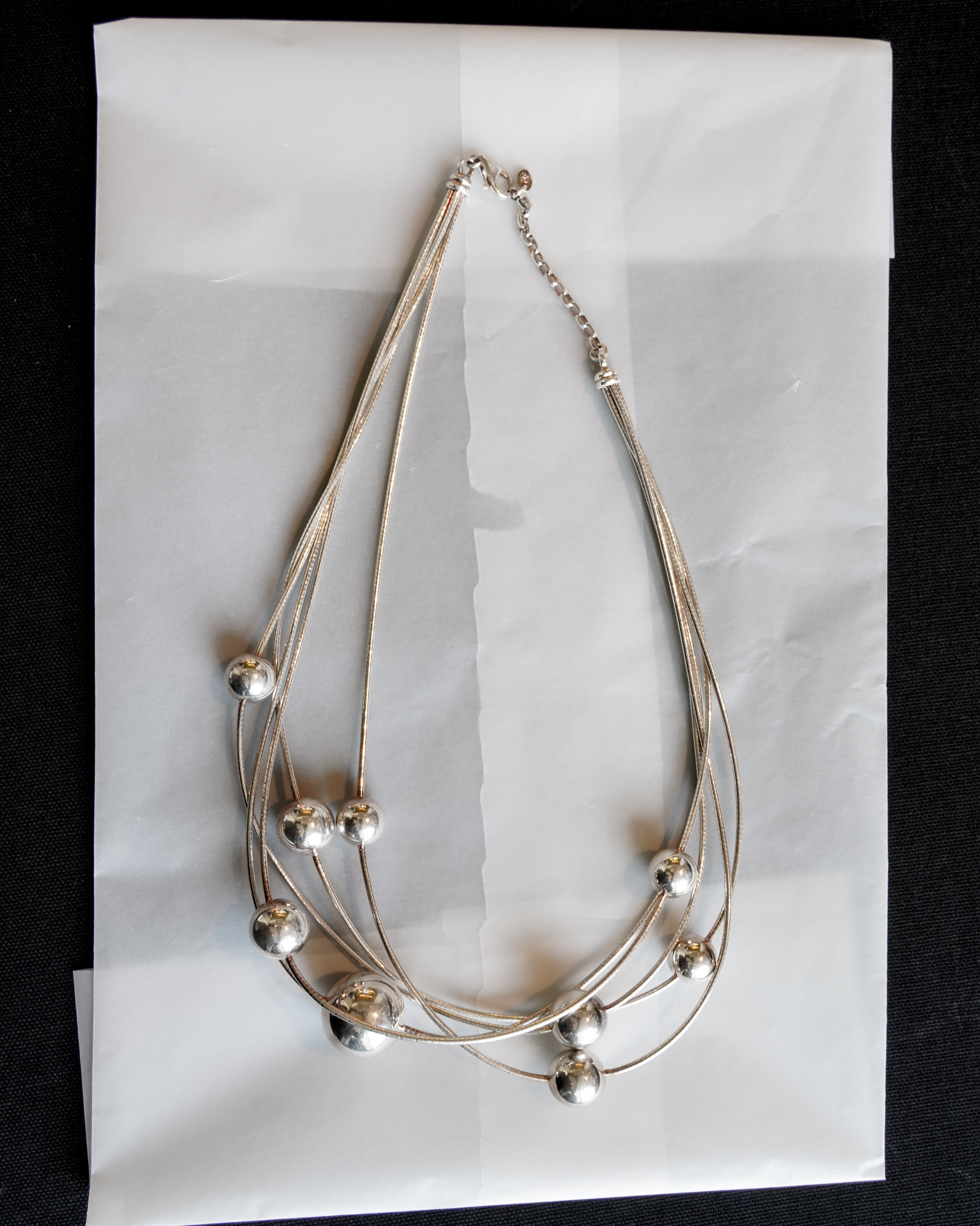 Silver Multi Wire Ball Necklace (SVNL-26014)