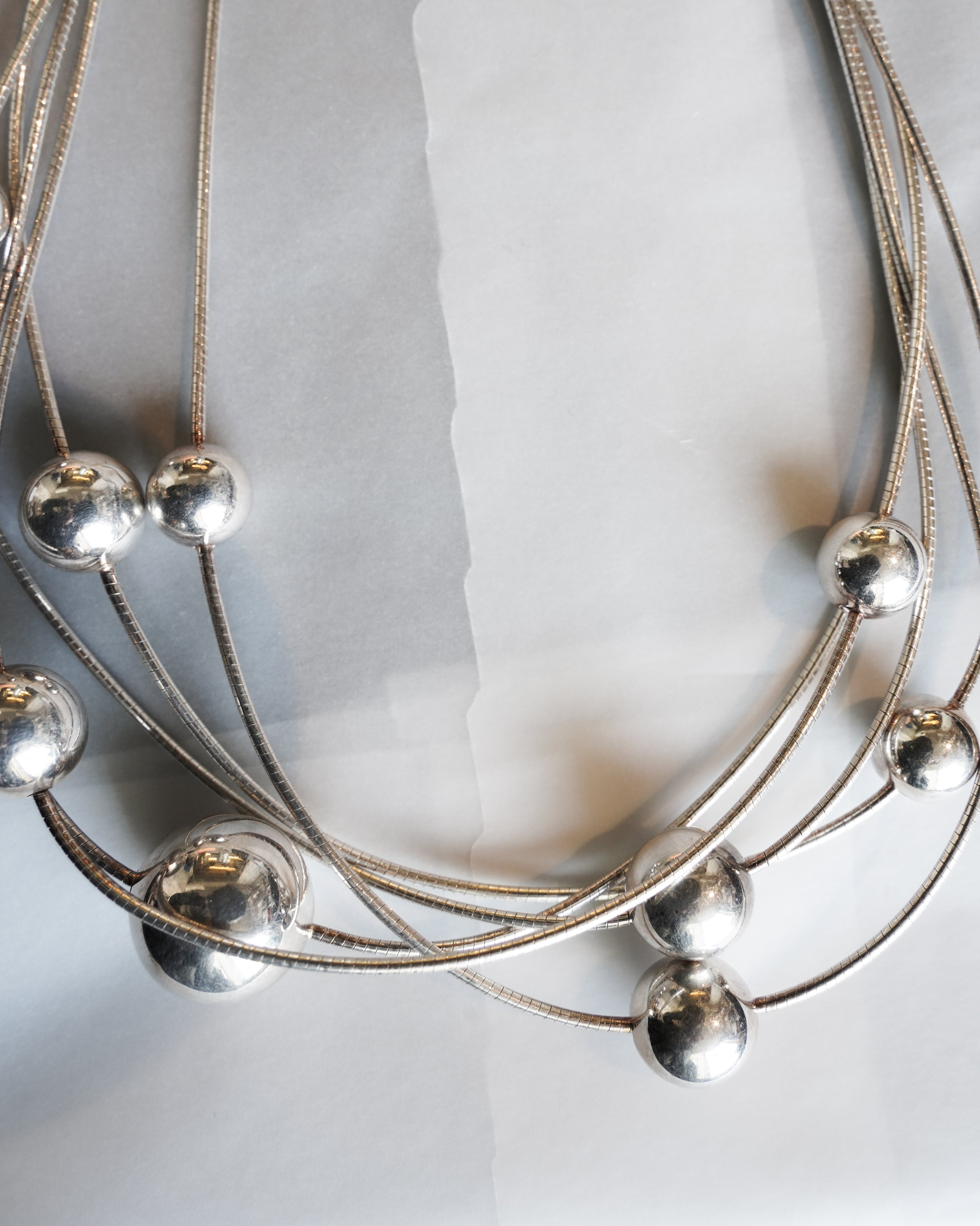 Silver Multi Wire Ball Necklace (SVNL-26014)