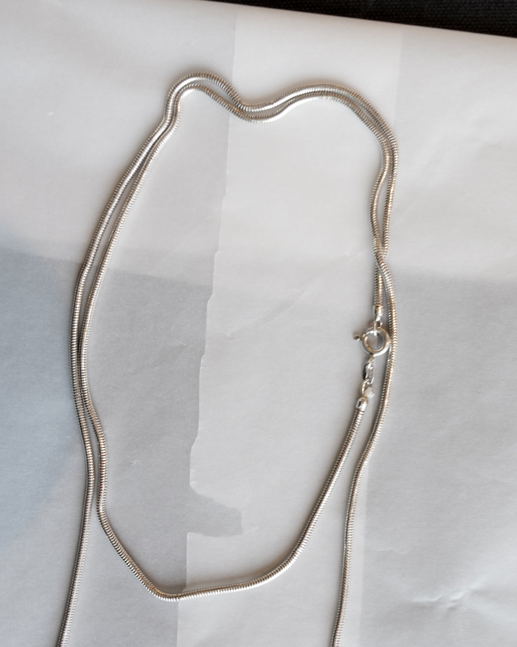 Snake Chain Silver Necklace (SVNL-26021-2)