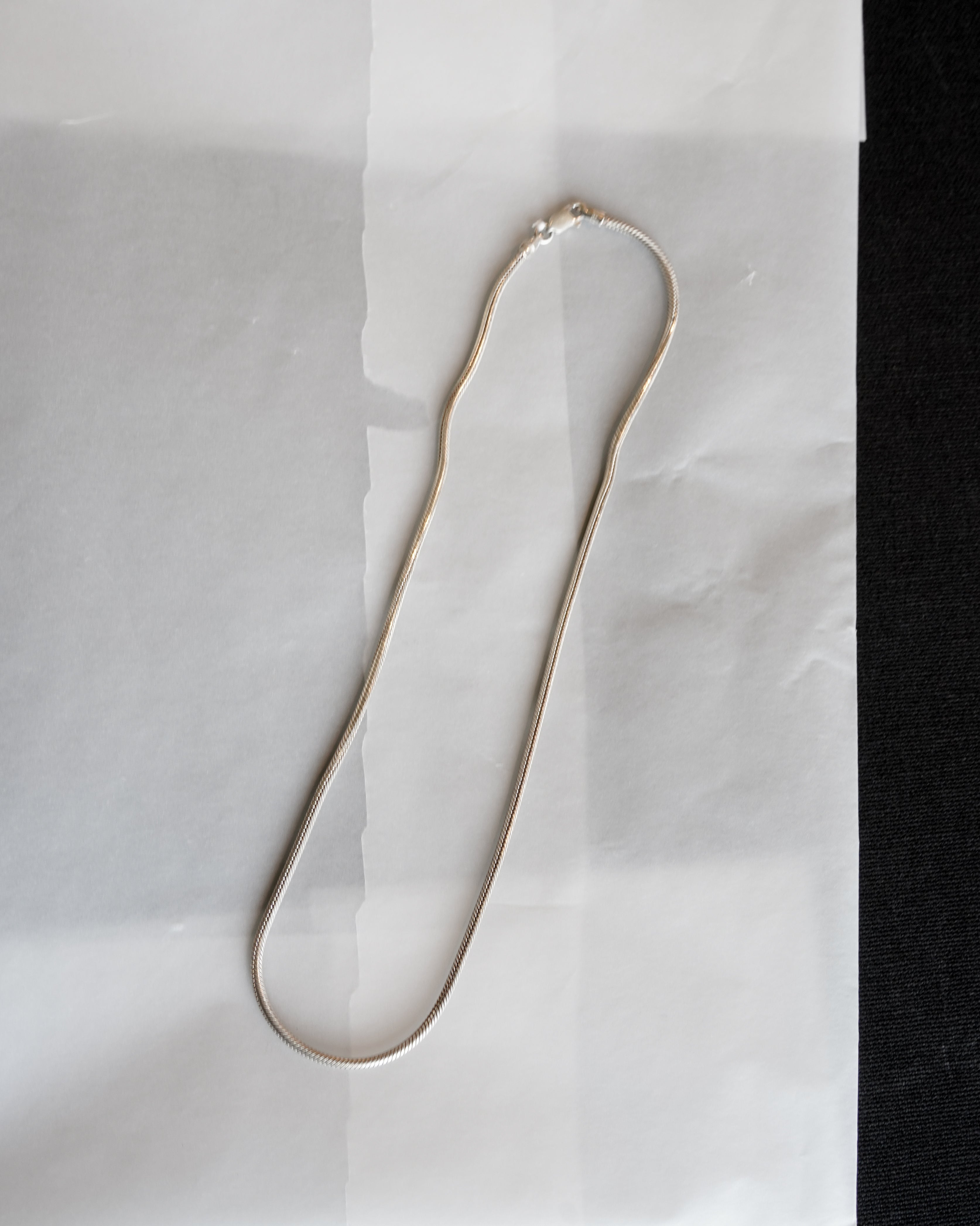 Flat Snake Chain Silver Necklace (SVNL-26024-2)