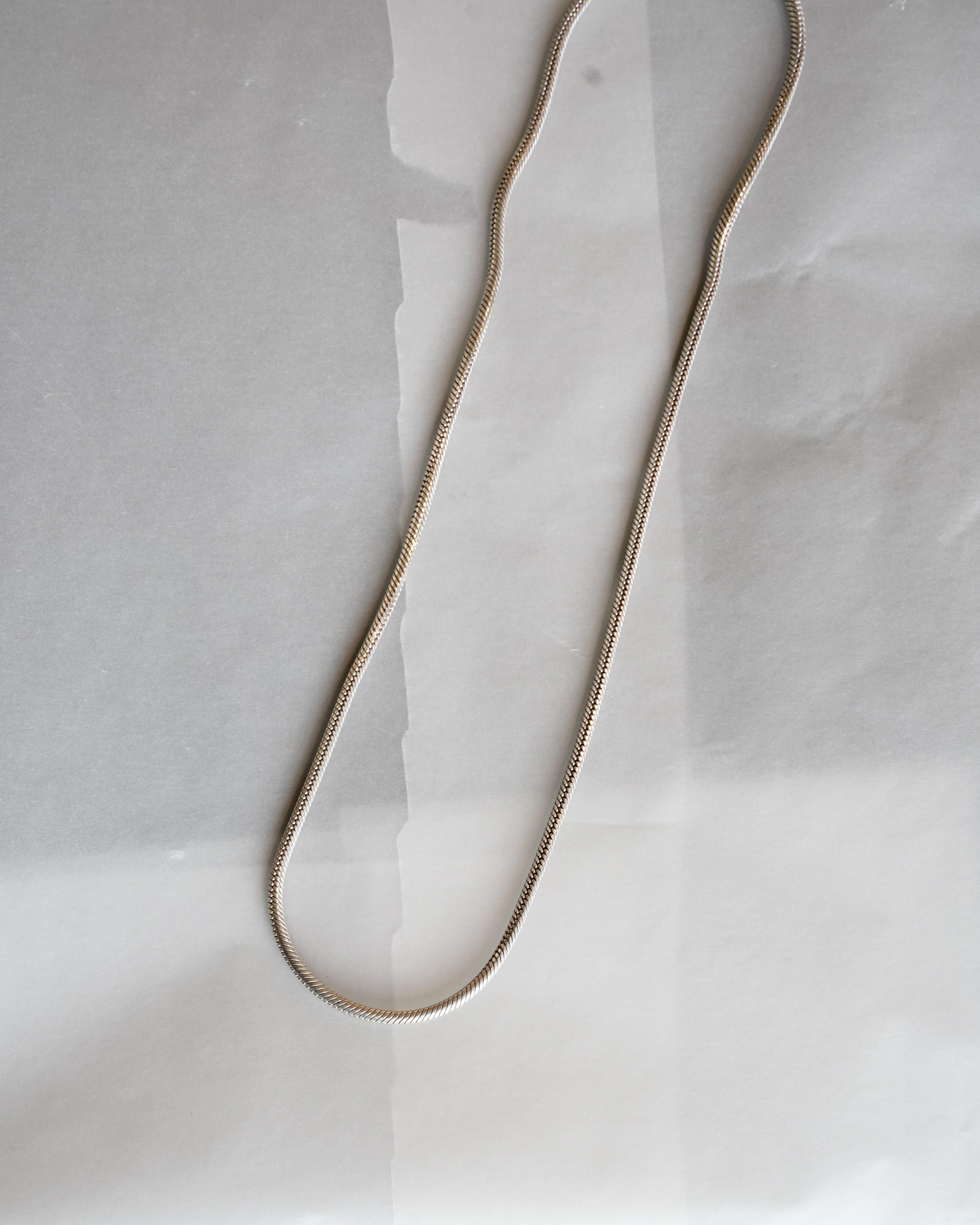 Flat Snake Chain Silver Necklace (SVNL-26024-2)