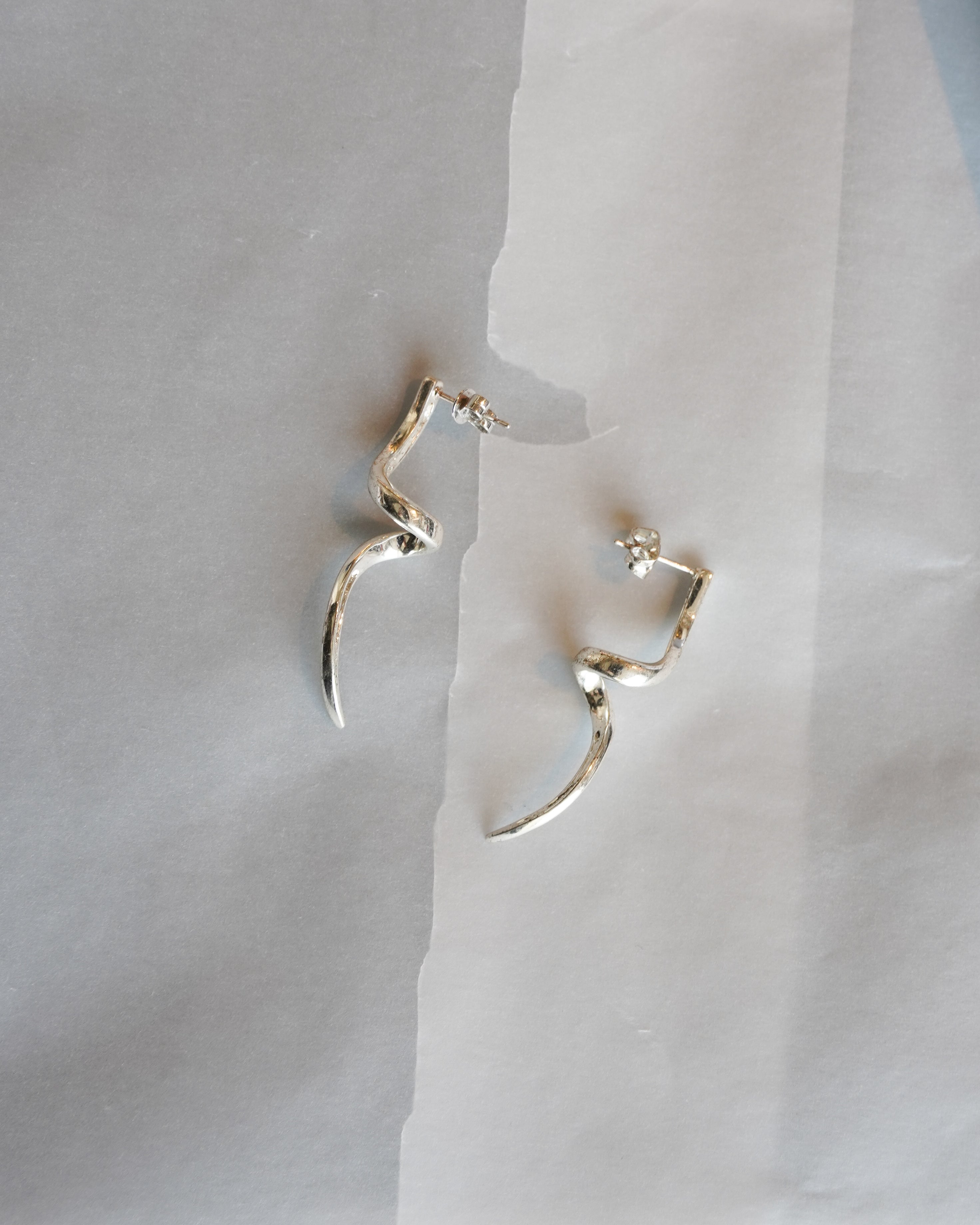Silver Twisted Drop Earrings (SVE-26010)