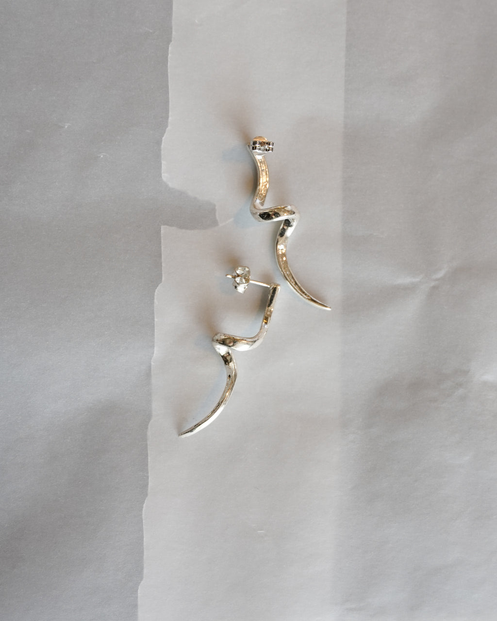 Silver Twisted Drop Earrings (SVE-26010)