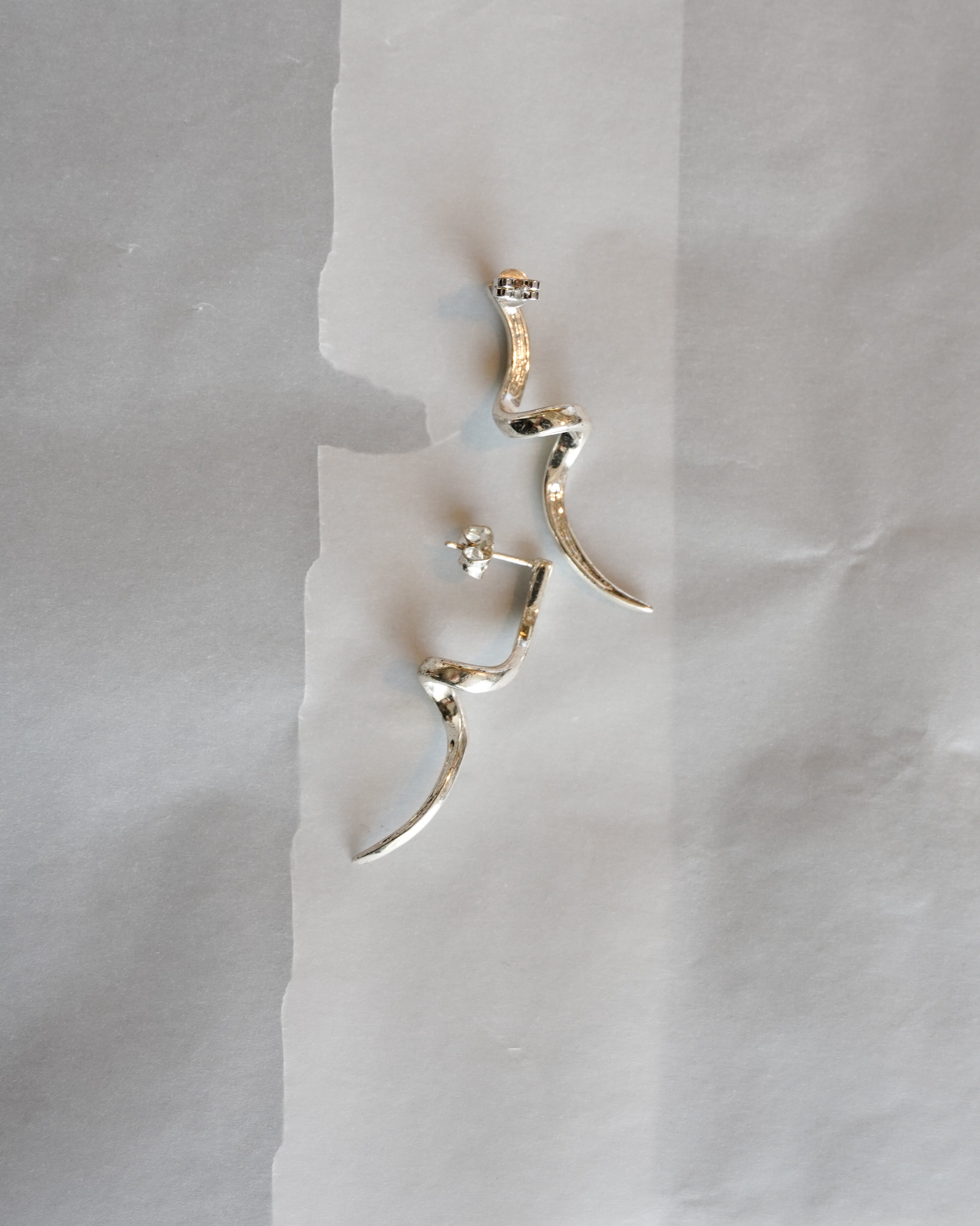 Silver Twisted Drop Earrings (SVE-26010)