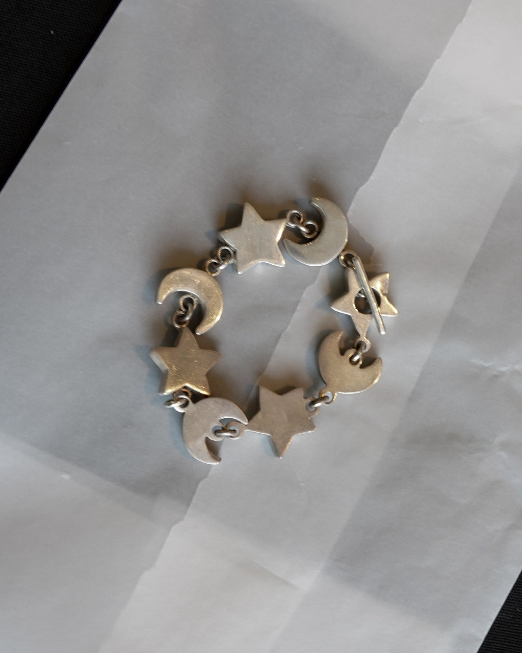 Silver Moon & Star Link Bracelet (SVBL-26005)