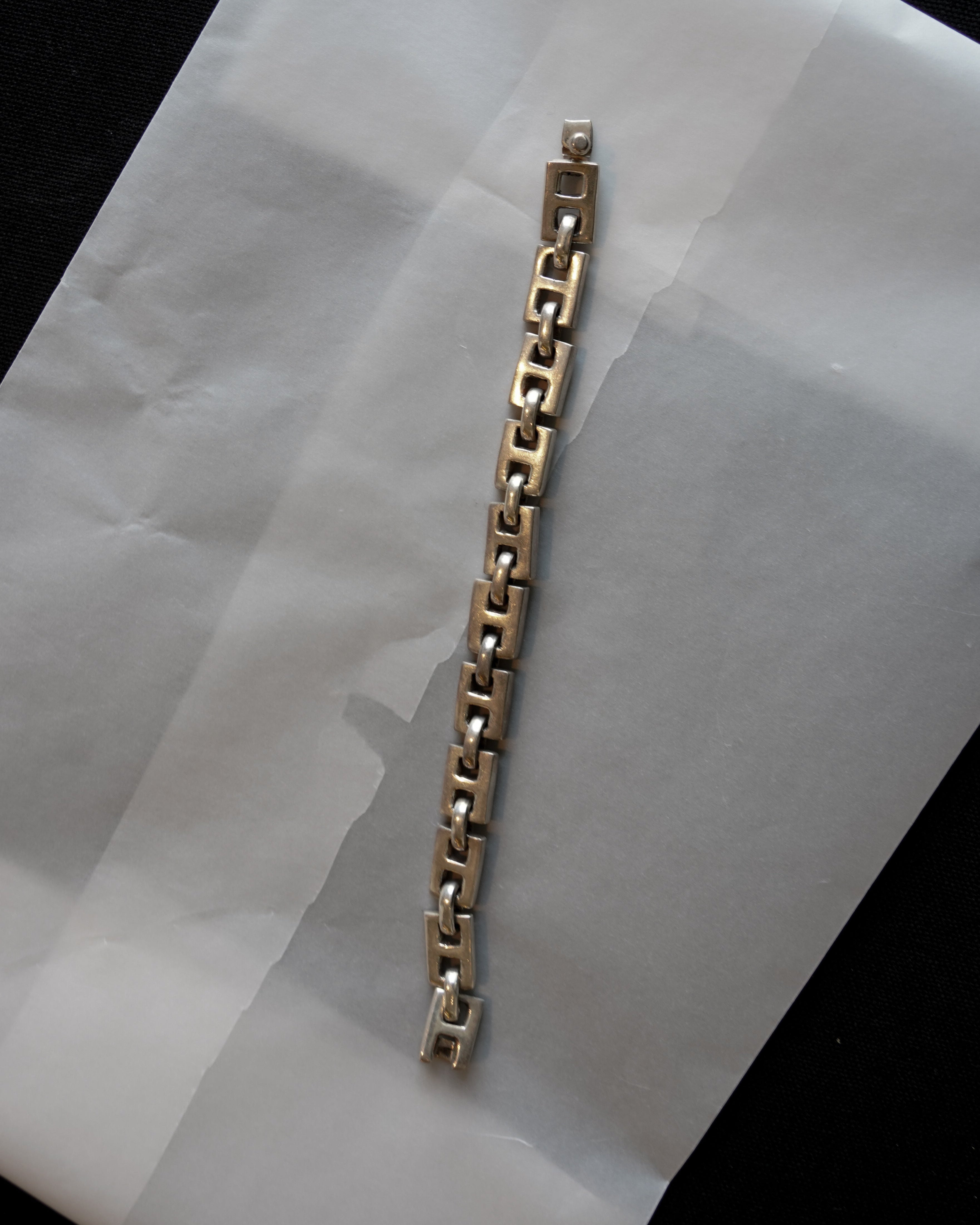 Silver Geometric Link Bracelet (SVBL-26006-1)