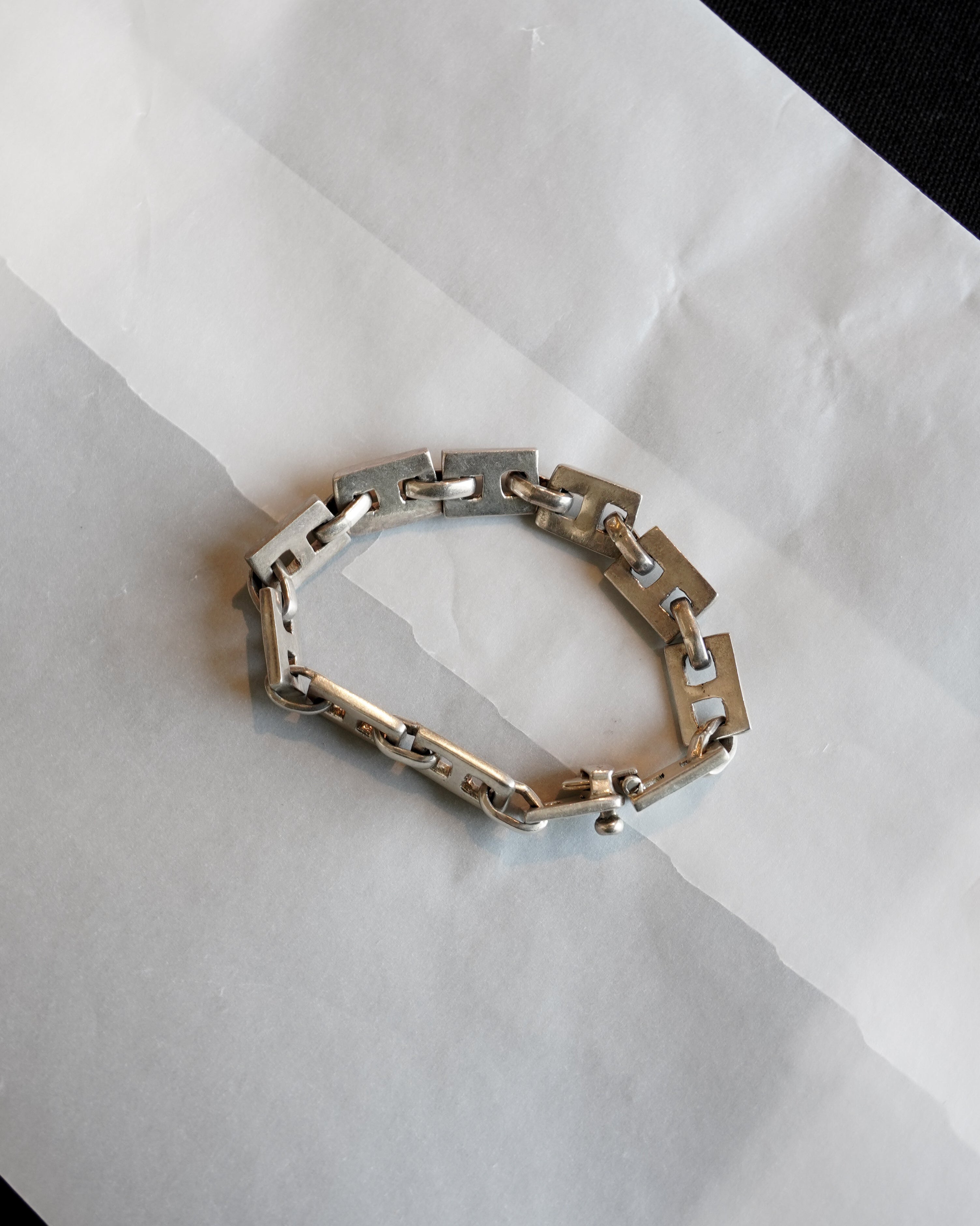 Silver Geometric Link Bracelet (SVBL-26006-1)