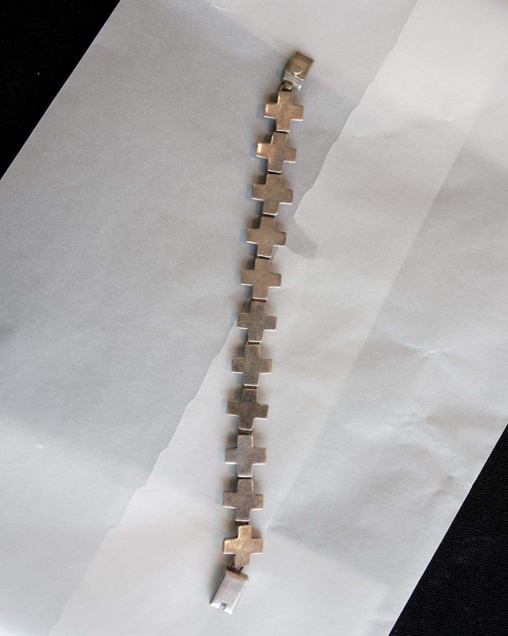 Silver Cross Link Bracelet (SVBL-26006-3)
