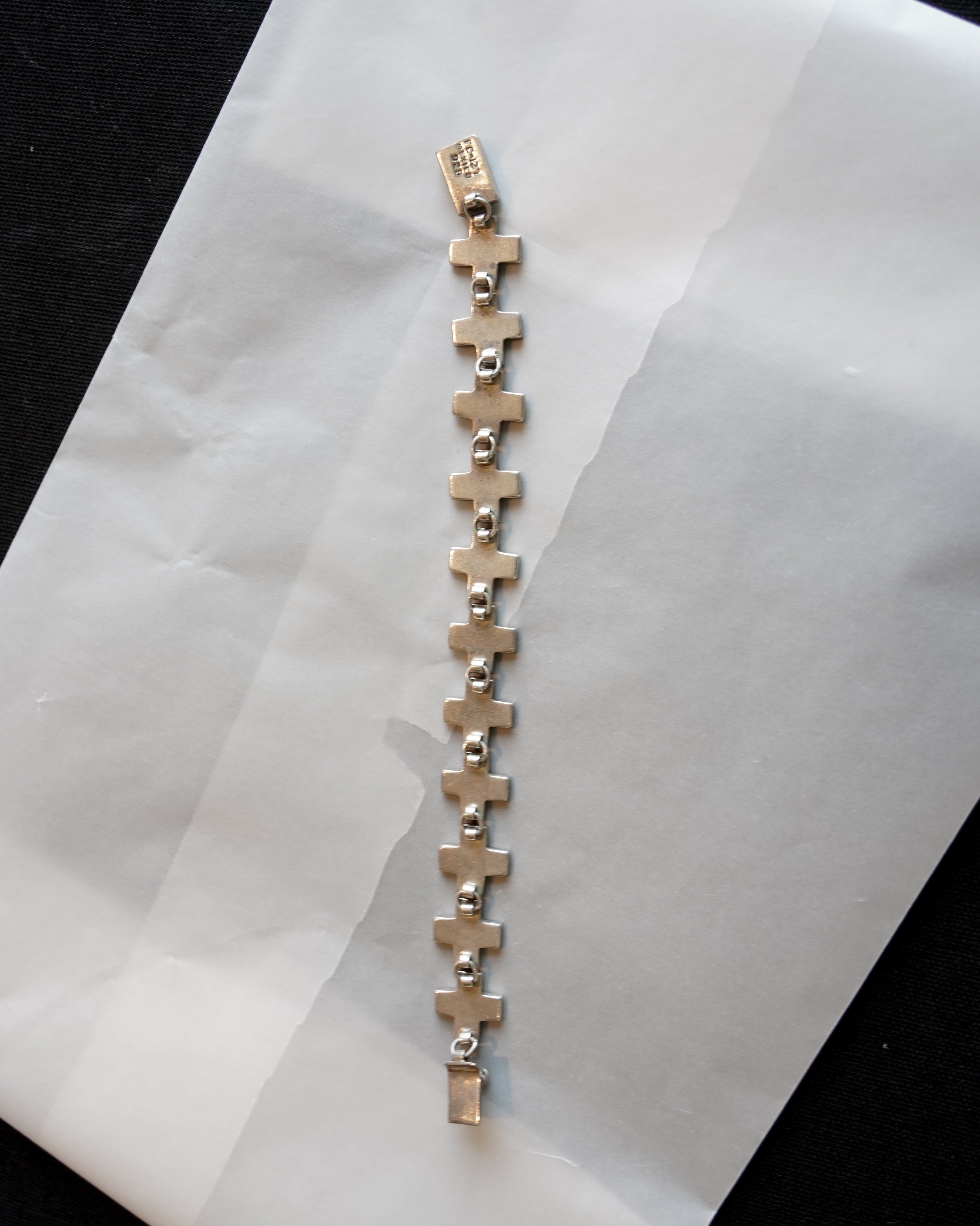 Silver Cross Link Bracelet (SVBL-26006-3)