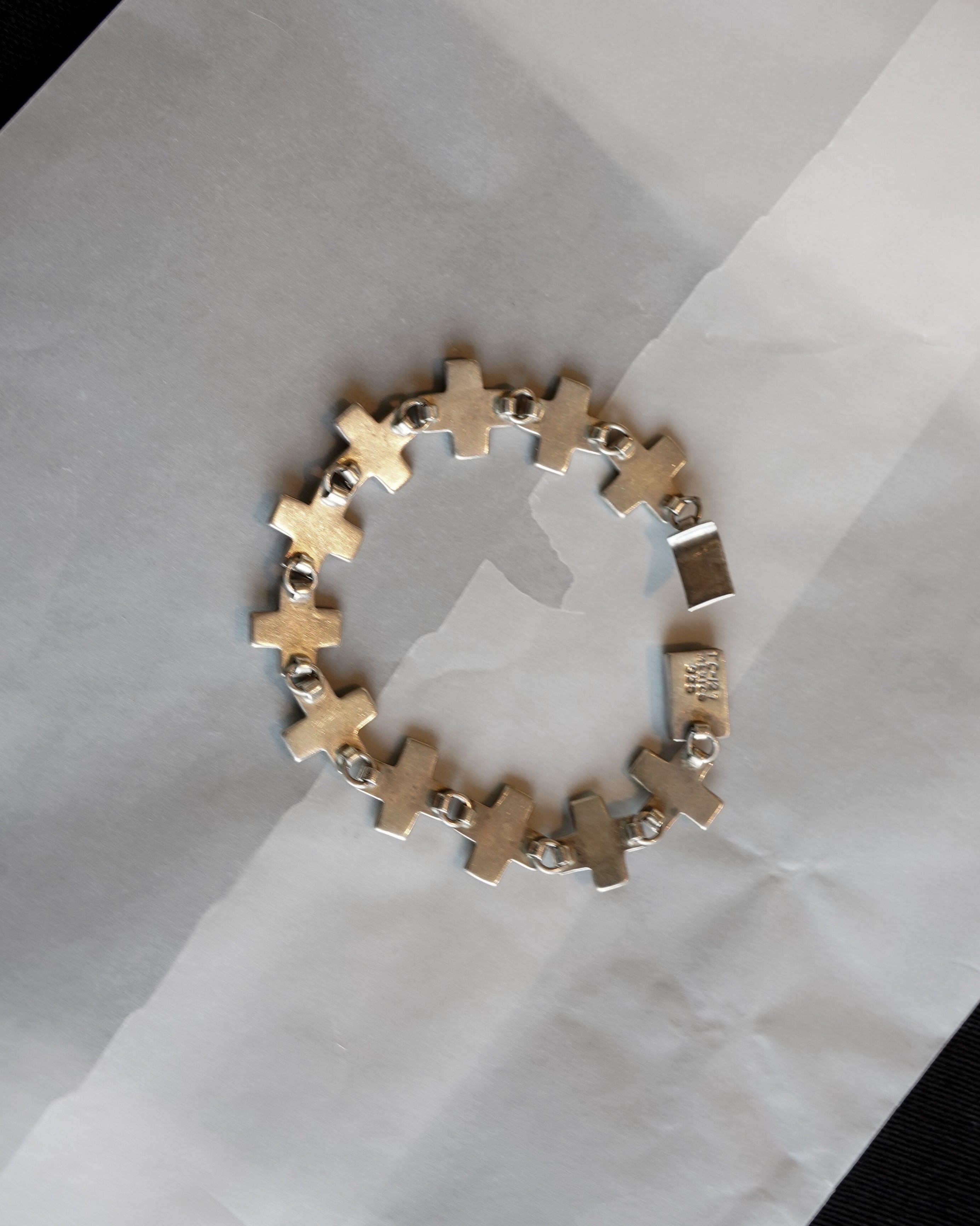 Silver Cross Link Bracelet (SVBL-26006-3)