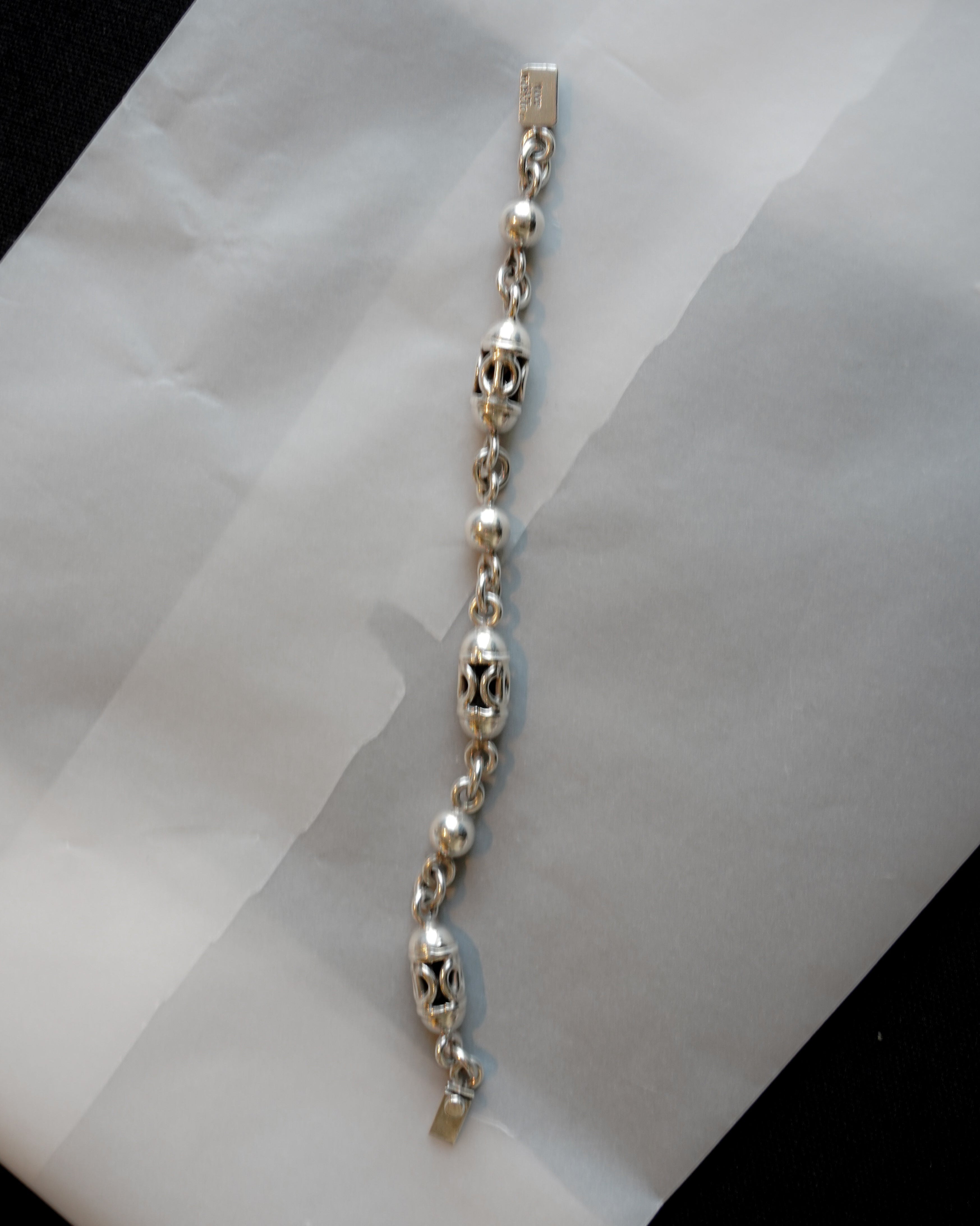 Silver Beaded Link Bracelet (SVBL-26SS007)
