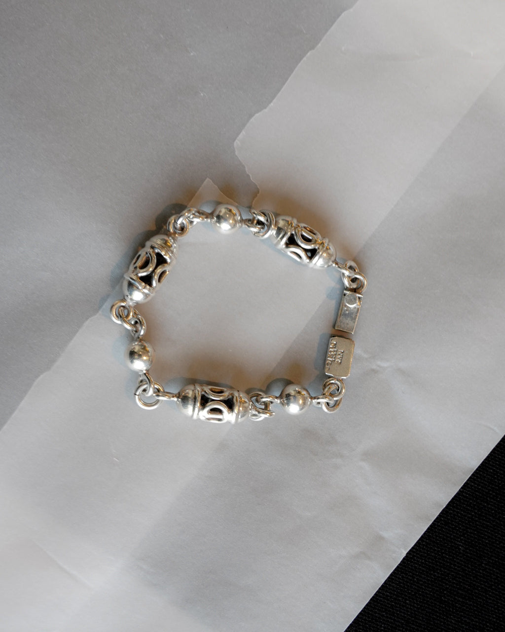 Silver Beaded Link Bracelet (SVBL-26SS007)
