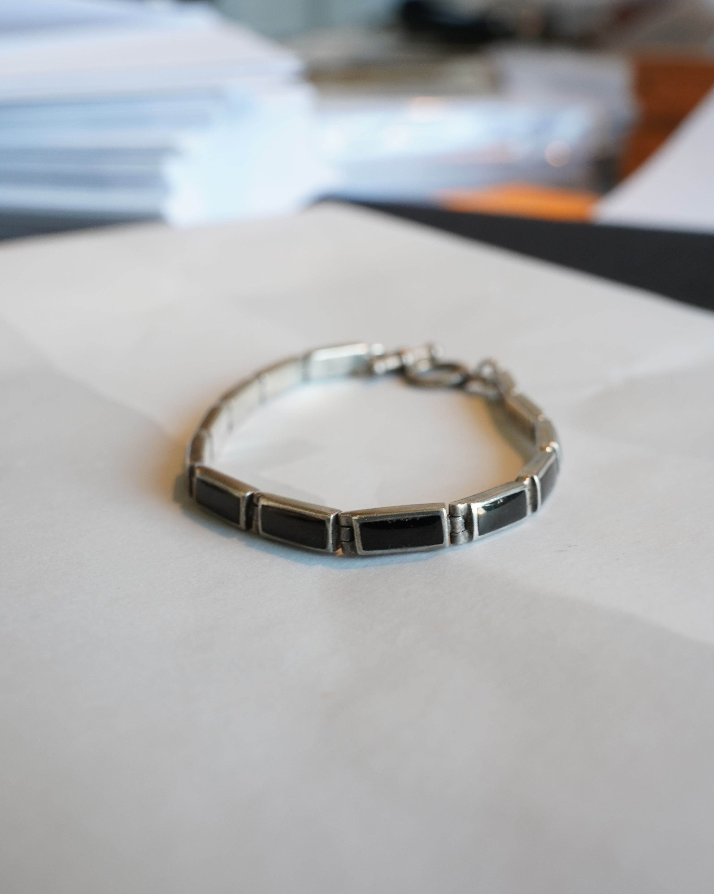 Onyx Panel Link Bracelet (SVBL26SS014-2)