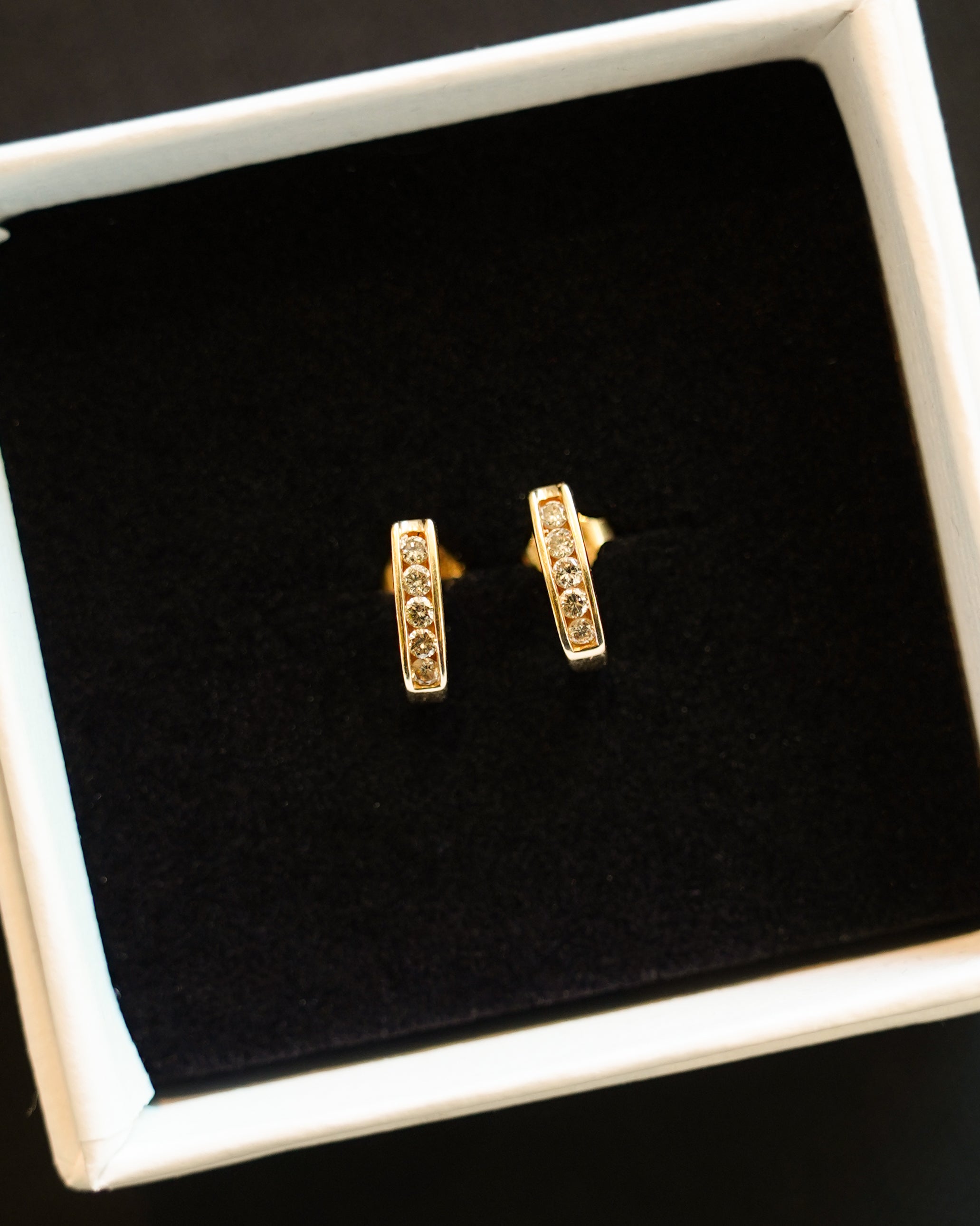 14K Gold Earrings w/ Natural Dia (GDE-25002)