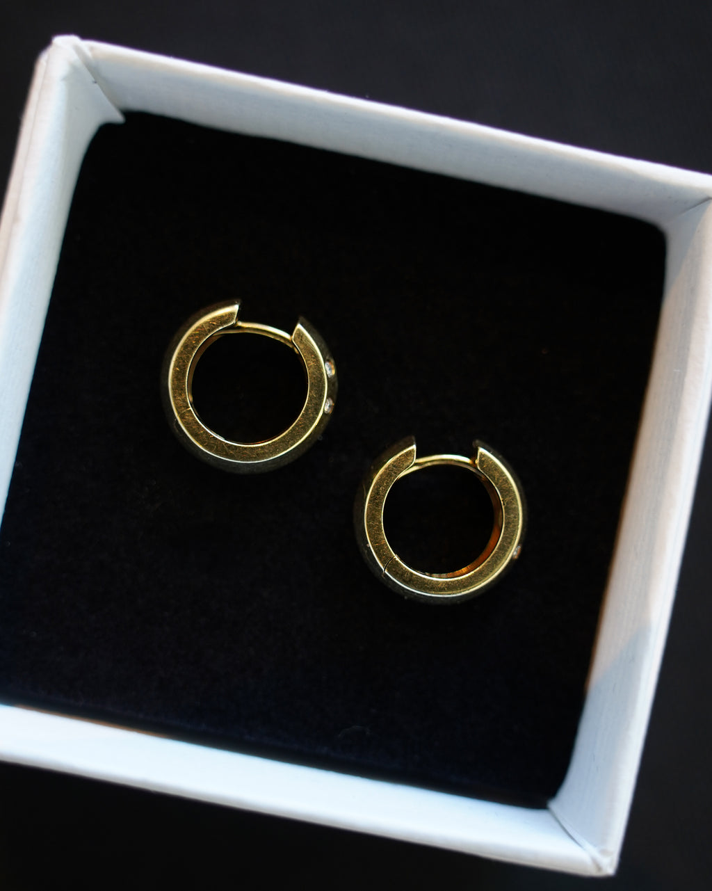 14K Gold Hoops w/ Natural Dia (GDE-25SS004)