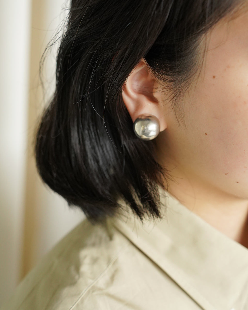 Dome Stud Silver Earrings (SVE-26006-1)