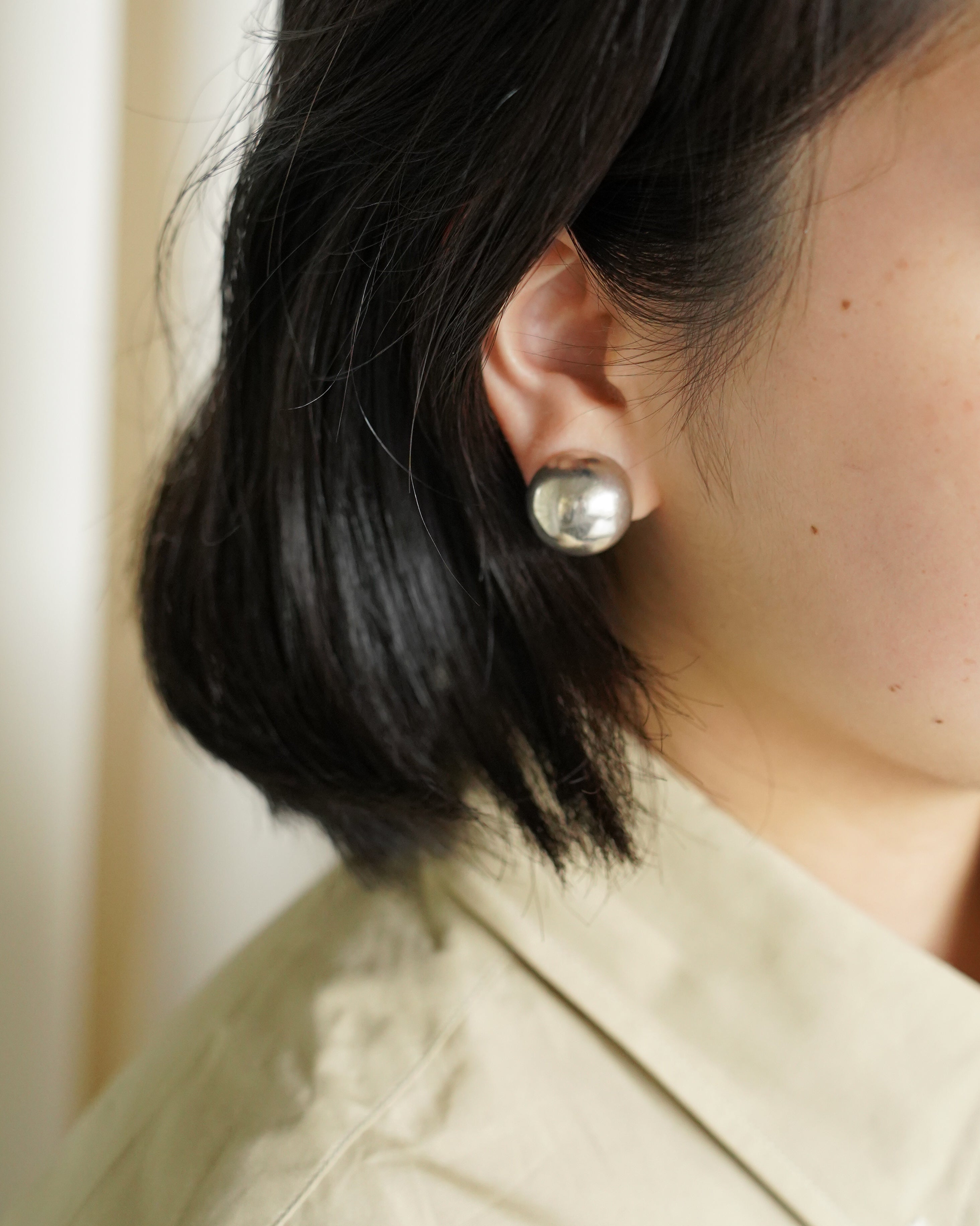 Dome Stud Silver Earrings (SVE-26006-1)