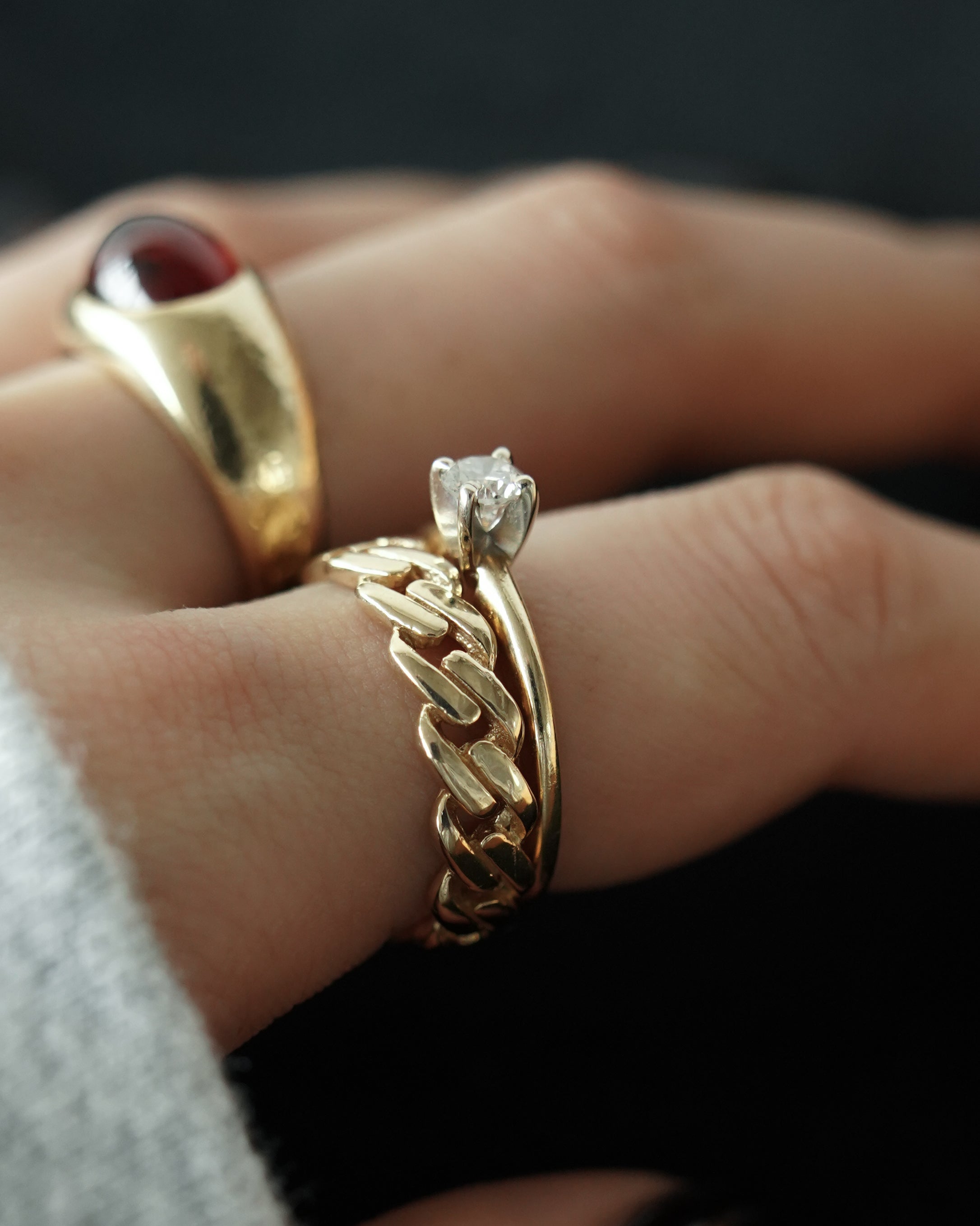 14K Gold Chain Ring (GDR-26006)