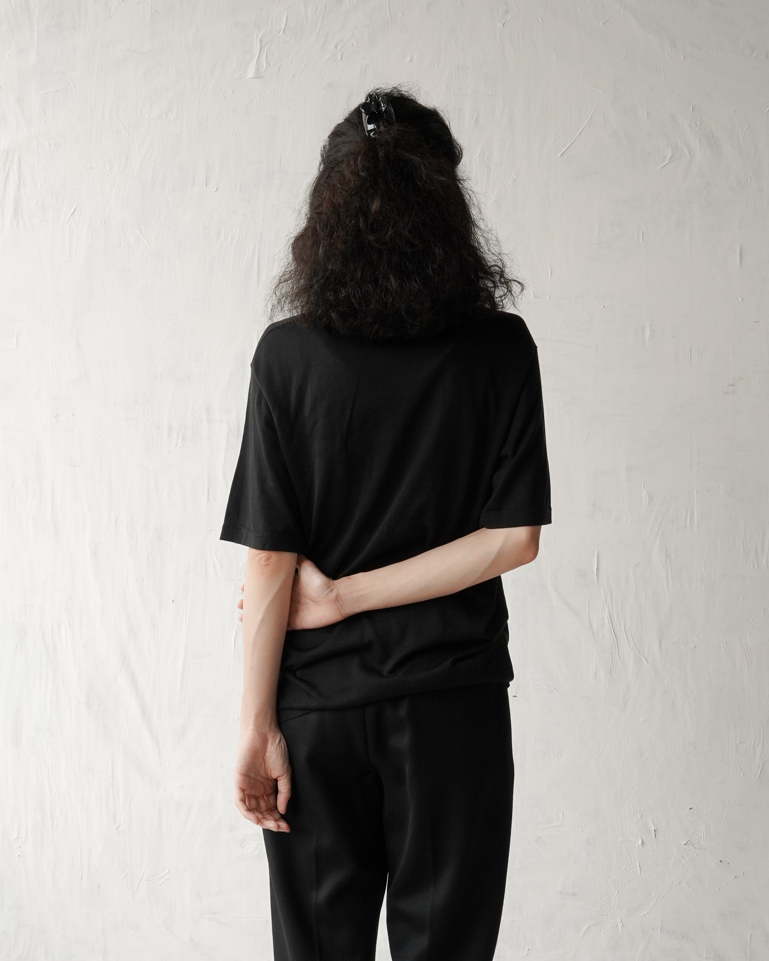 100% Washable Silk Tee S/S - Black