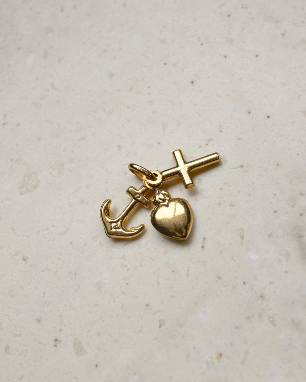 9K Gold Charm - Faith,Hope & Charity