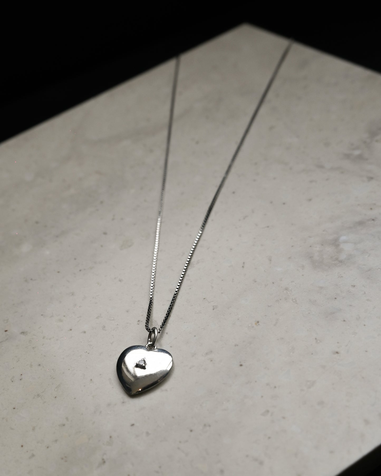 Heart Charm Silver Necklace