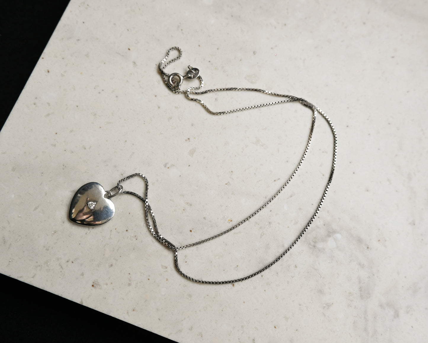 Heart Charm Silver Necklace