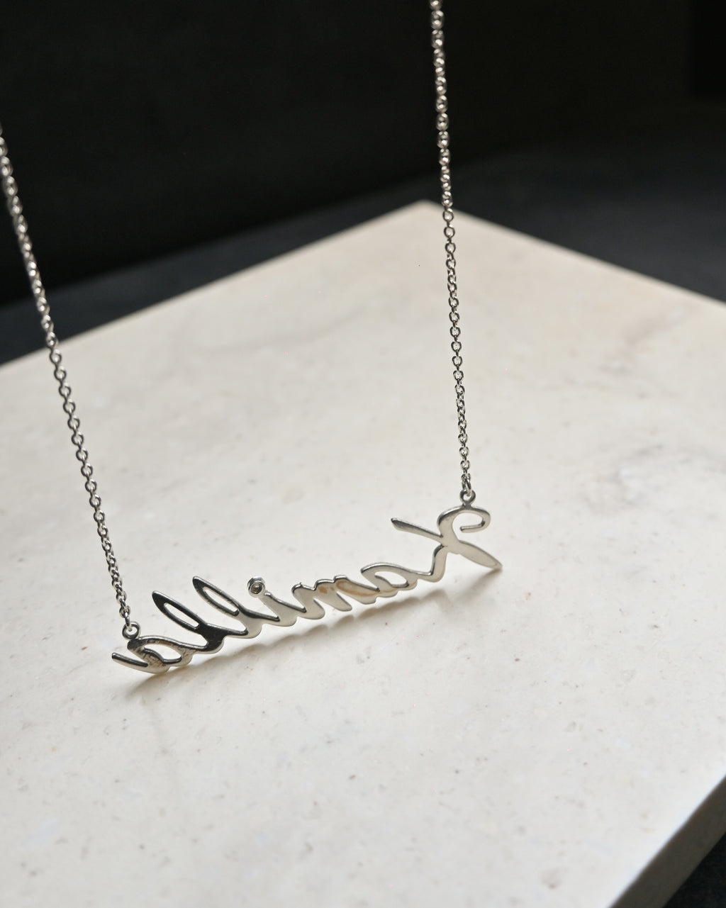 Silver Name Plate Necklace "Kamilla"